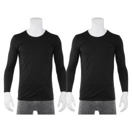 ブリーズテックス 防風　透湿 裏起毛　ラウンドネック 長袖インナー２枚セット ＜メンズ＞