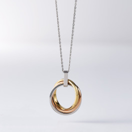 デイスティー サージカルステンレス ３連サークルデザイン トリカラーペンダント