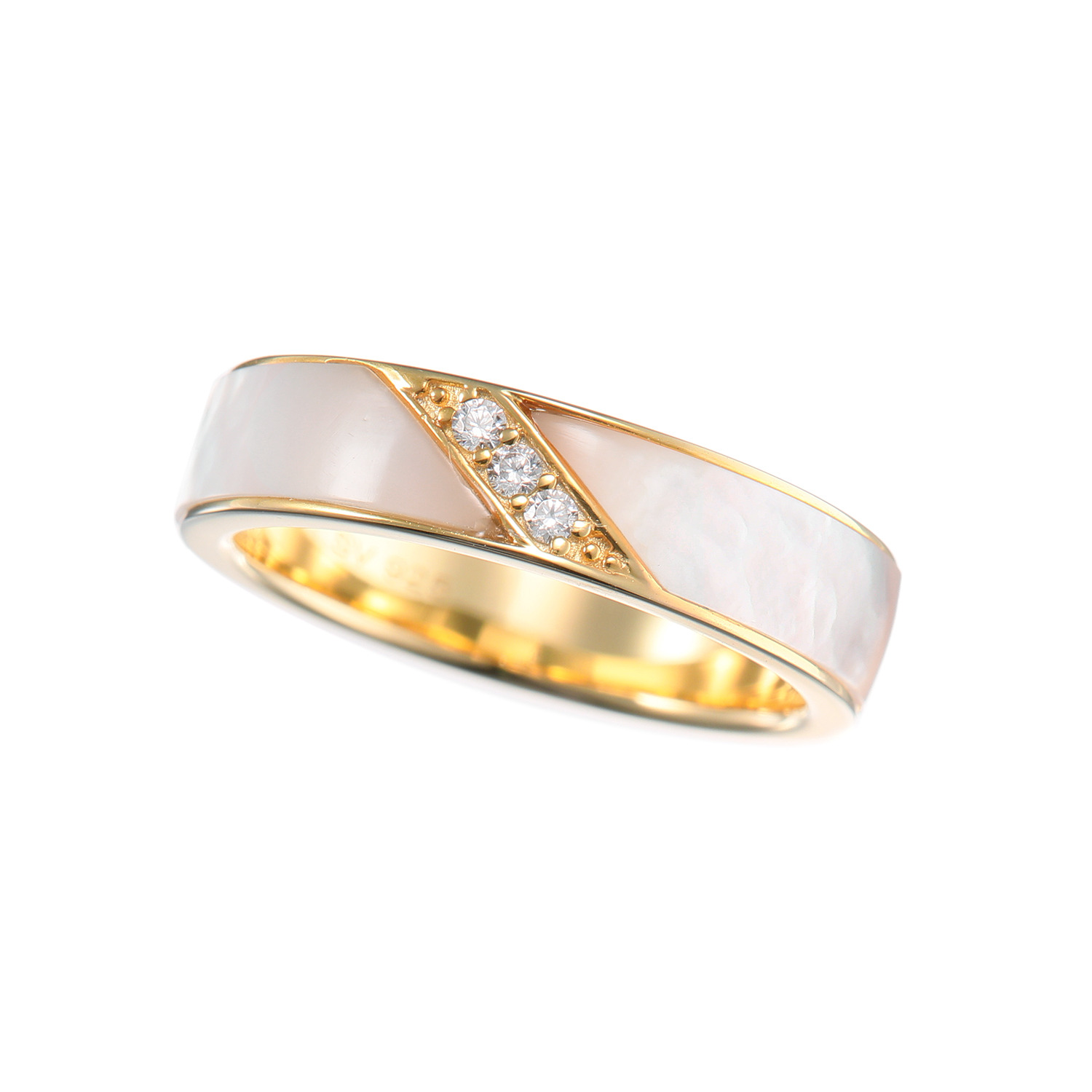 ルチェルーナ シルバー ＣＺ コンビネーションデザイン ストレートリング