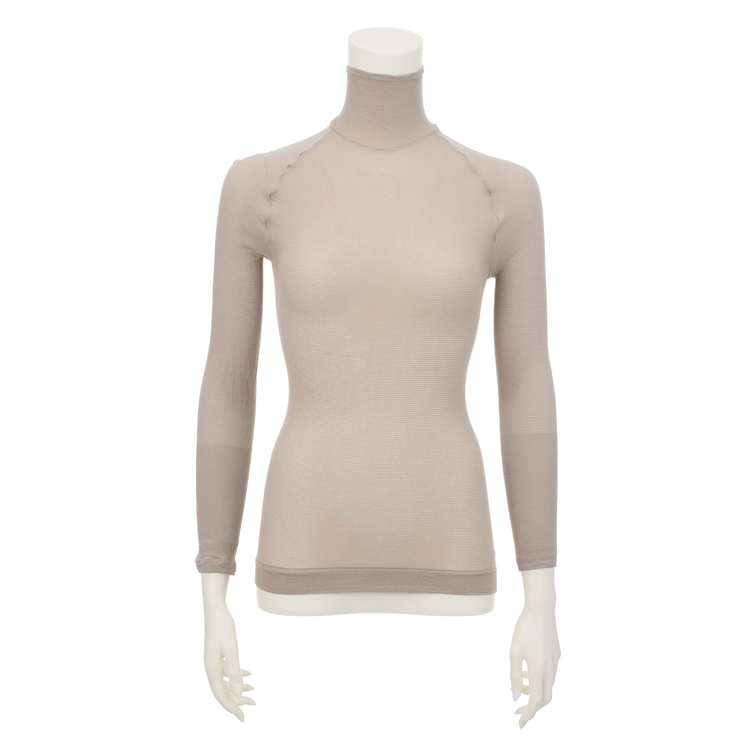 パフィールソフト 日本製 軽くて薄くて暖かい キュプラ混 ハイネック 長袖インナー