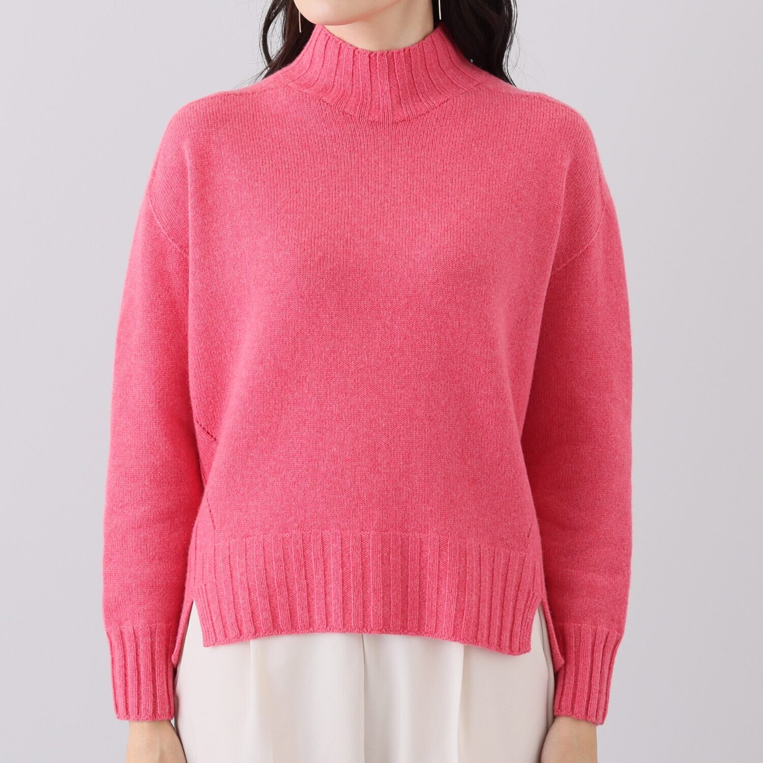 ルーエン ローズ 日本製 内モンゴル産 カシミヤ100％ ハイネック