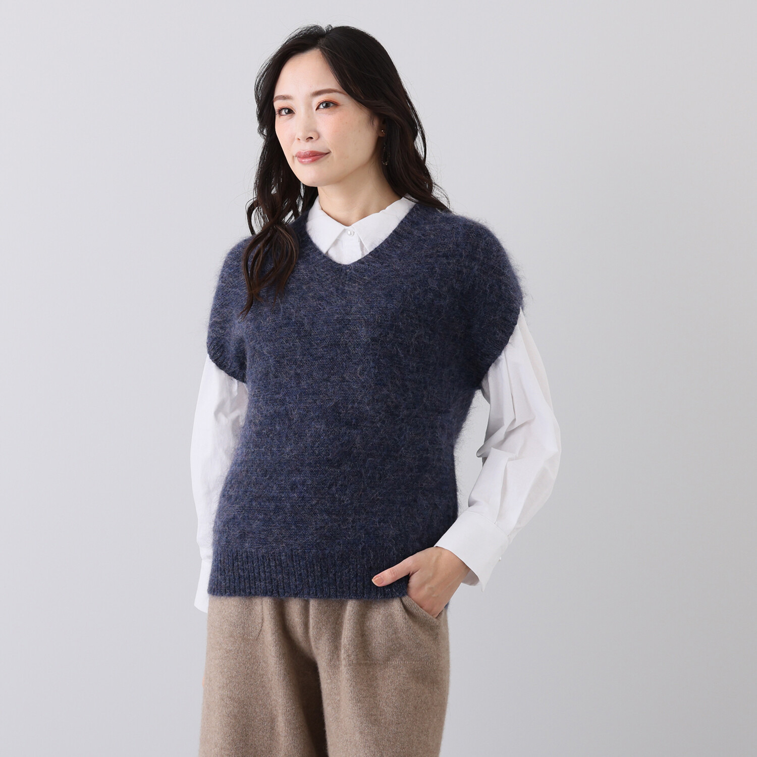 Lサイズ ファッション LUYUANROSE ルーエンローズ カシミヤ