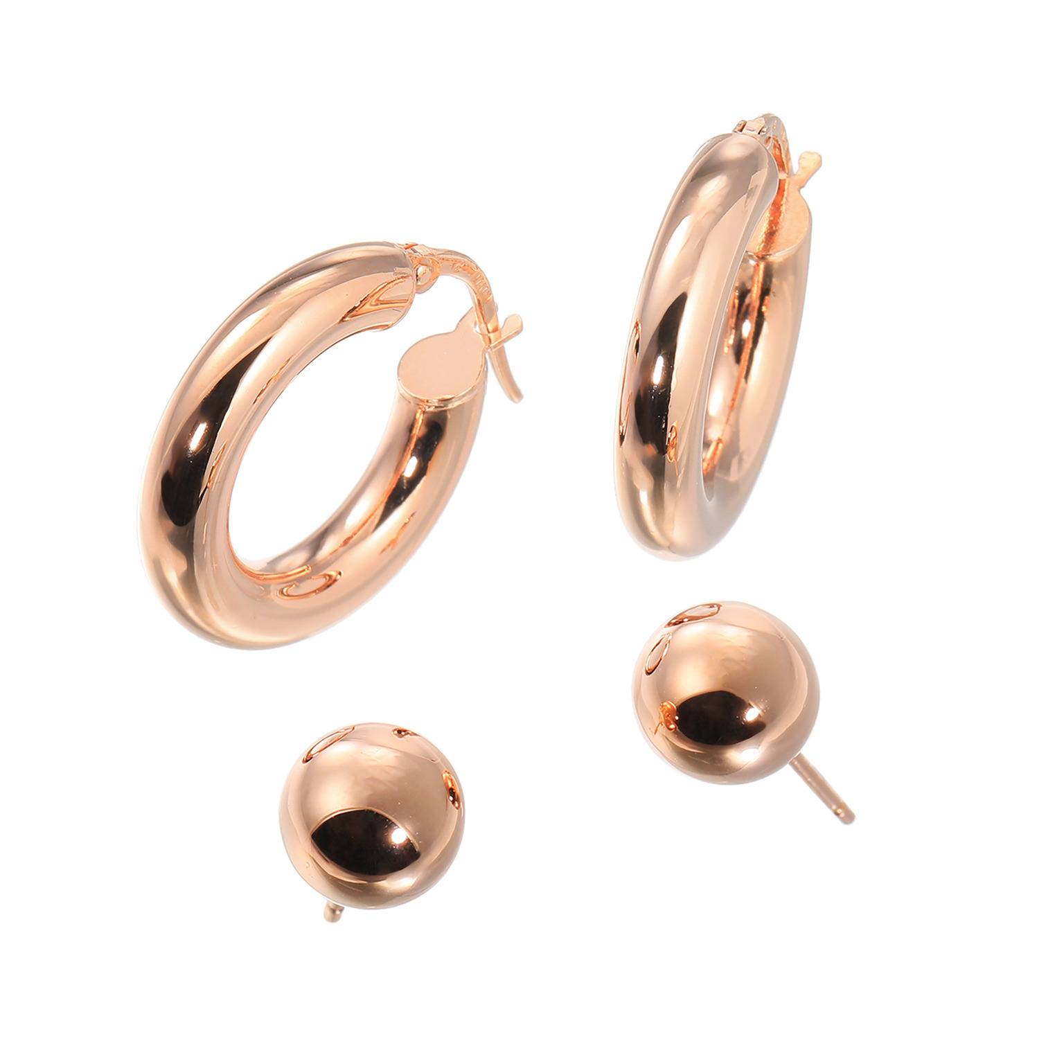 ローザリュール ポリッシュド ピアス２点セット