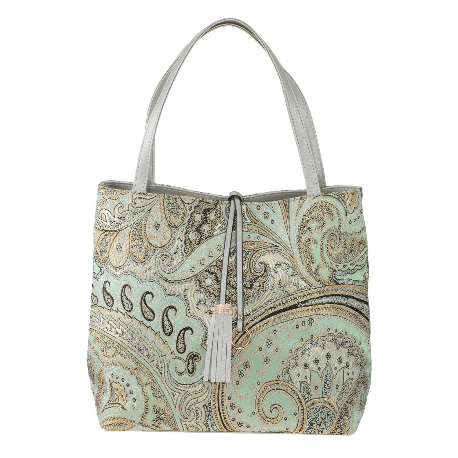 ラルジュ ペイズリー柄 タッセルデザイン トートバッグ