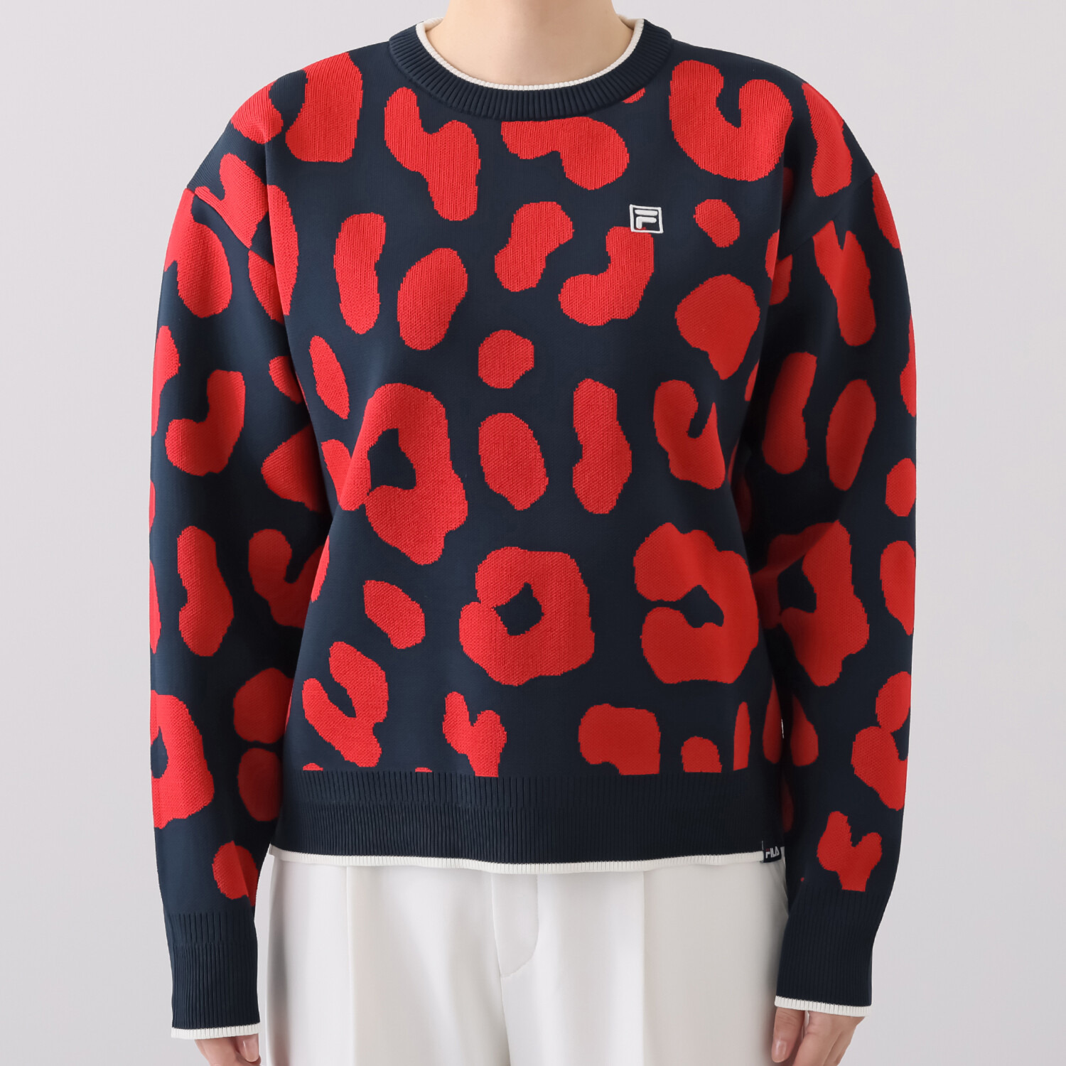 フィラ クルーネック オーバーシルエット セーター