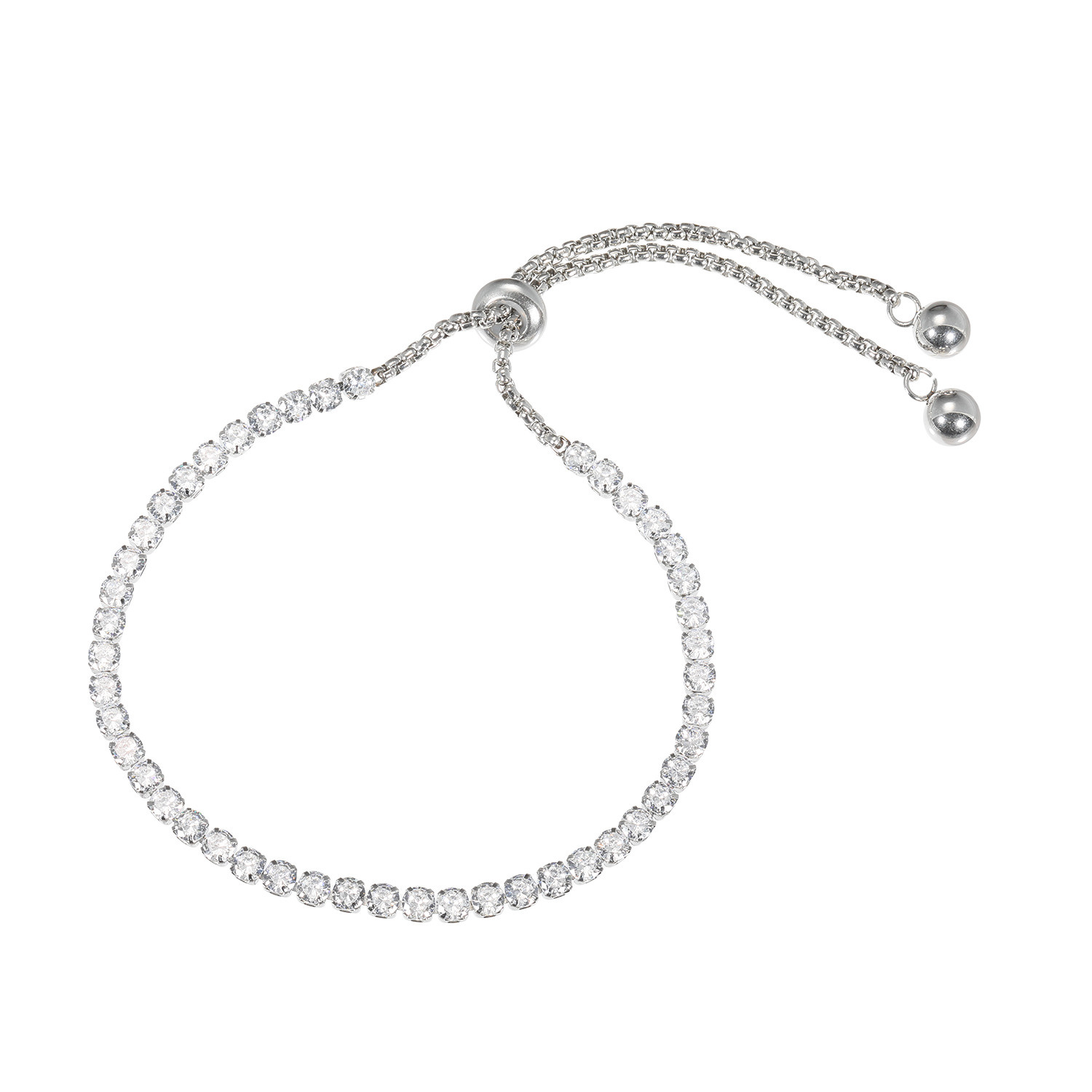 アビステ ウォッチ＆アクセサリーズ ステンレス キラキラビジュウ スライドブレスレット