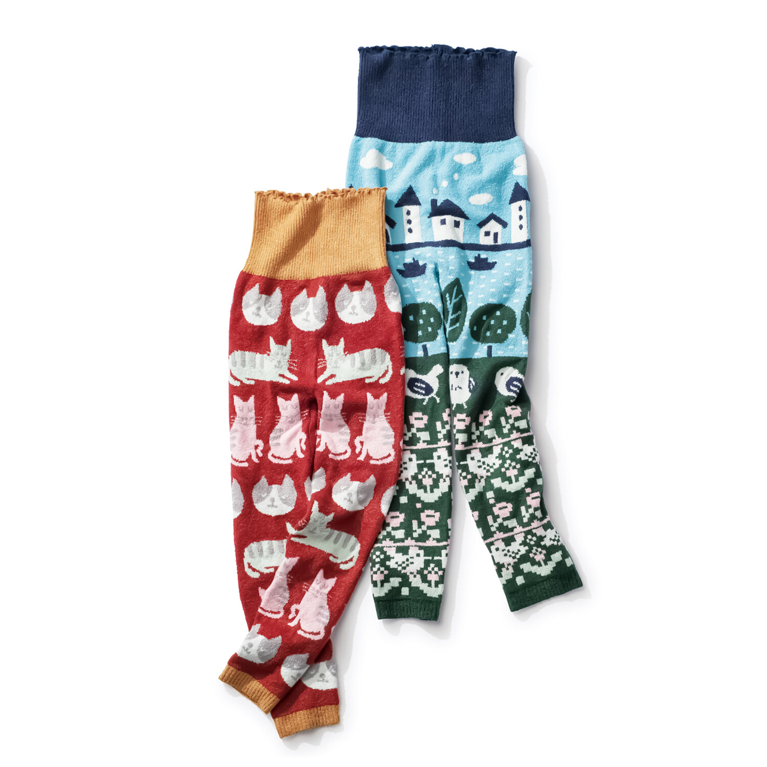 福助 マシュマロタッチ 腹巻き一体型 ロングパンツ ＜モコパン＞