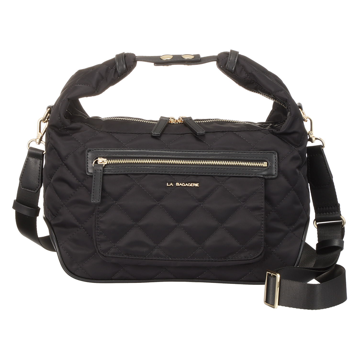 ラ・バガジェリー はっ水ナイロン キルティング ２ウェイショルダーバッグ