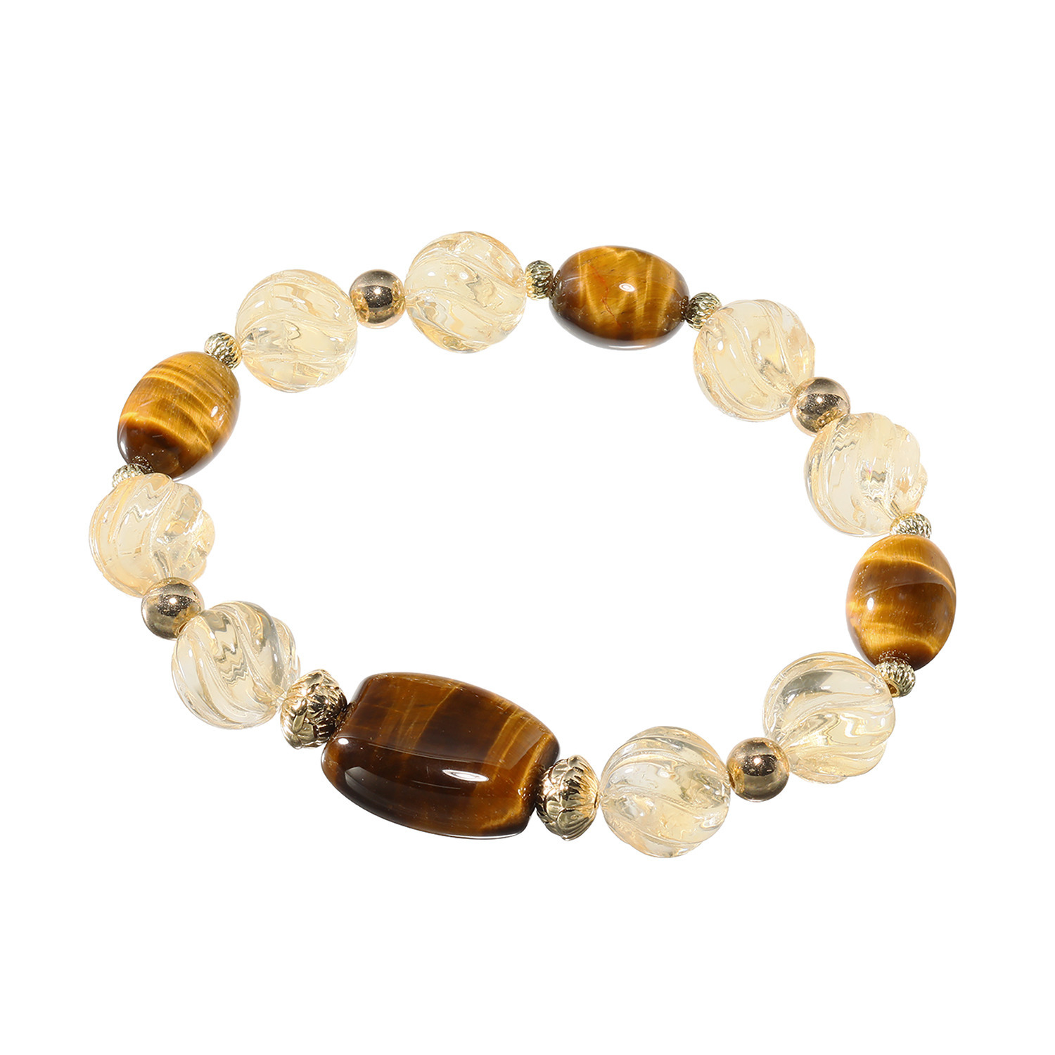 マイクローバー タイガーアイ＆ シトリン ブレスレット 〜金運・仕事運