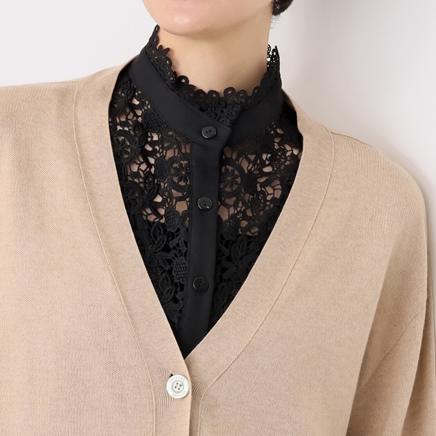 ドンナルマ 重ねて楽しむ スタンドカラー レースつけ襟