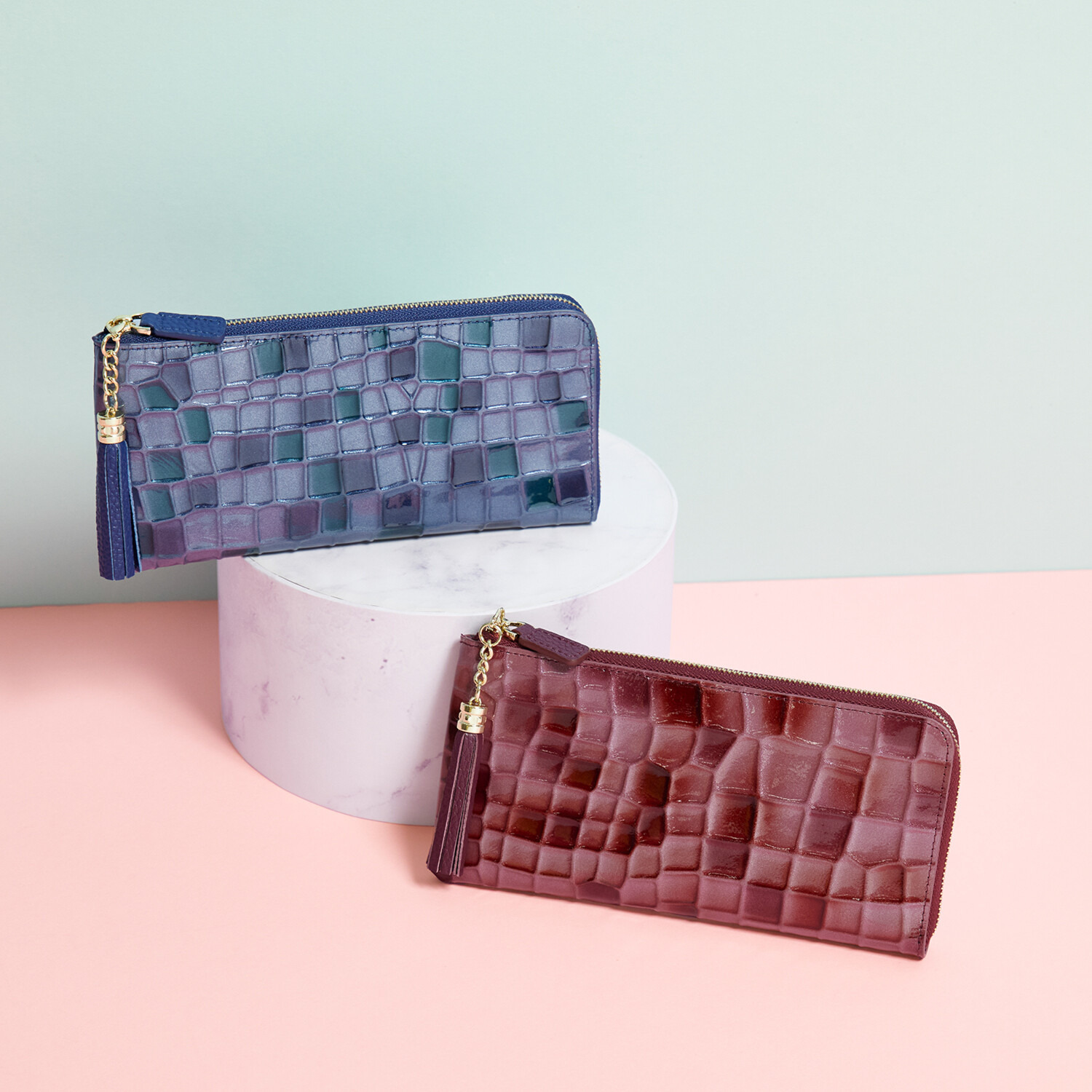 エスタシオン 本革エナメル 長財布