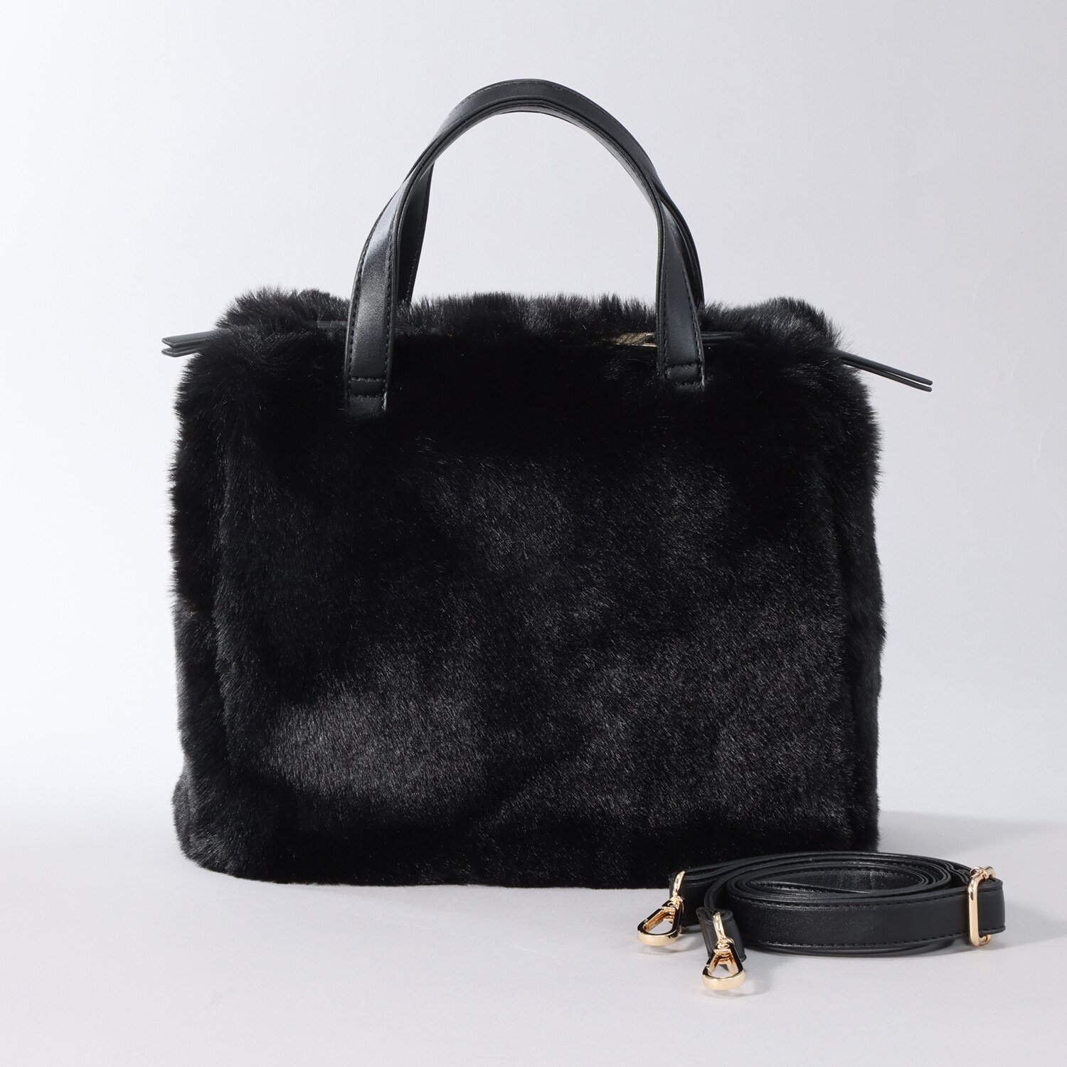 エイディア 毛並みふわふわ フェイクファー ２ウェイバッグ