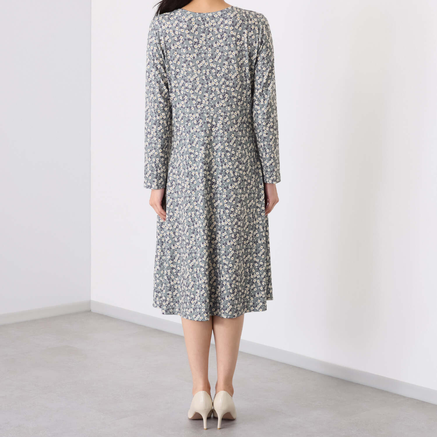 ダジュール 小花プリント フレアーワンピース