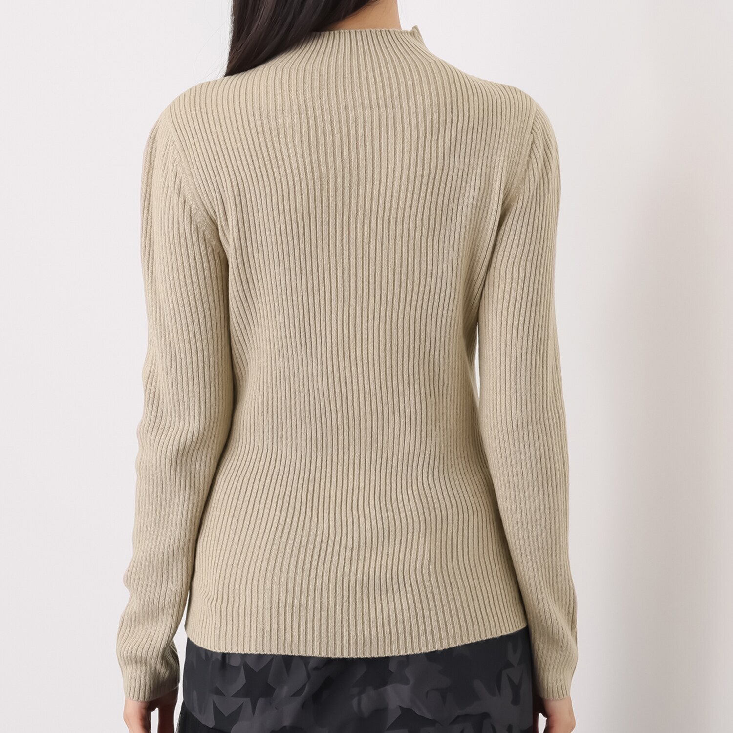 ボン・サンス ボトルネック バルキーヤーン リブニット プルオーバー