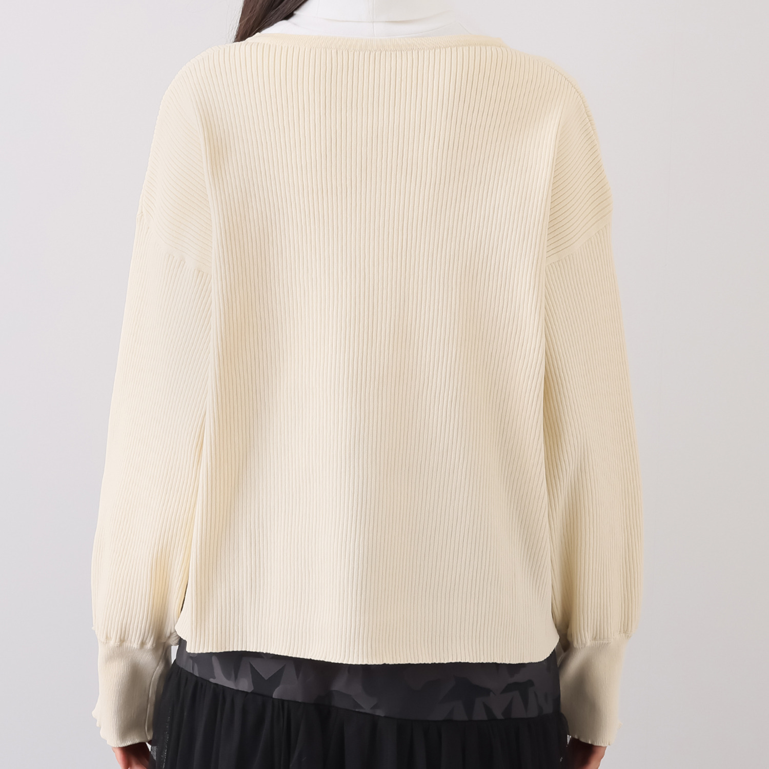 ボン・サンス リブ編 ジップカーディガン