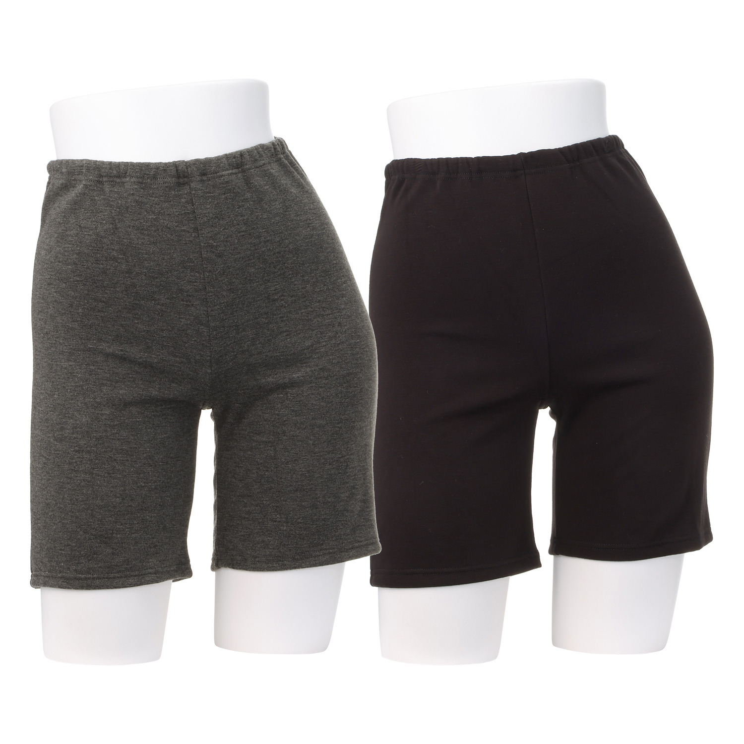 温活キュート まるで毛布！ ふわふわシャギー裏起毛 三分丈ボトム ２色セット