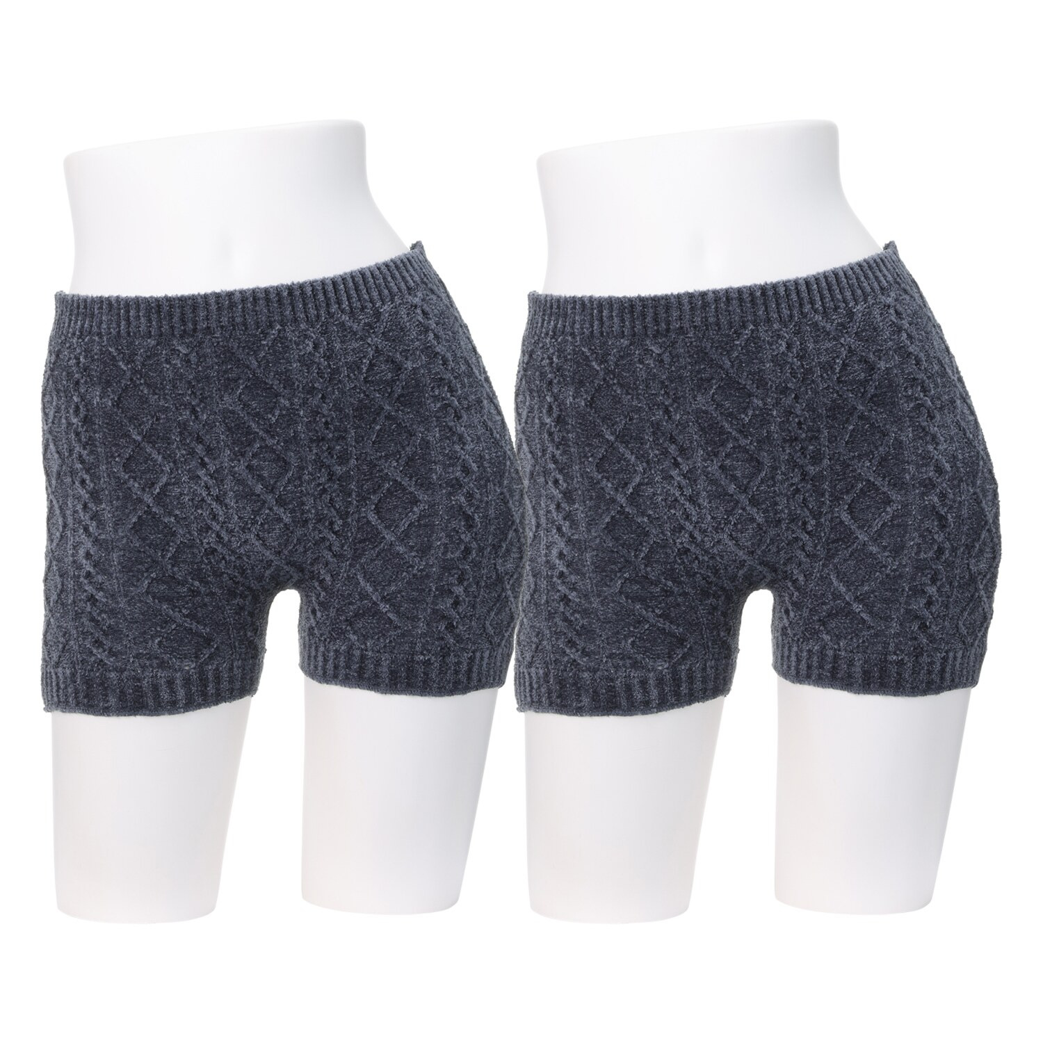 温活キュート ケーブル柄 マシュマロパンツ ２枚セット