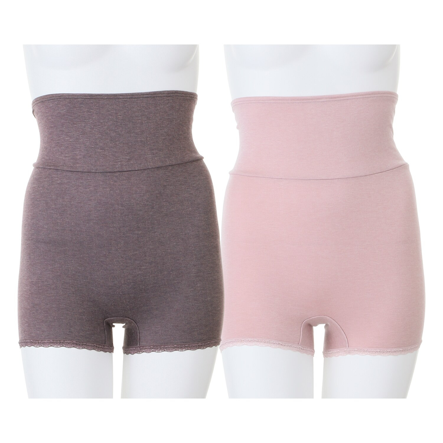 肌ごころ 日本製 吸湿発熱 エクスハイパー（Ｒ）使用 腹巻付 あったか１分丈ショーツ ２色セット