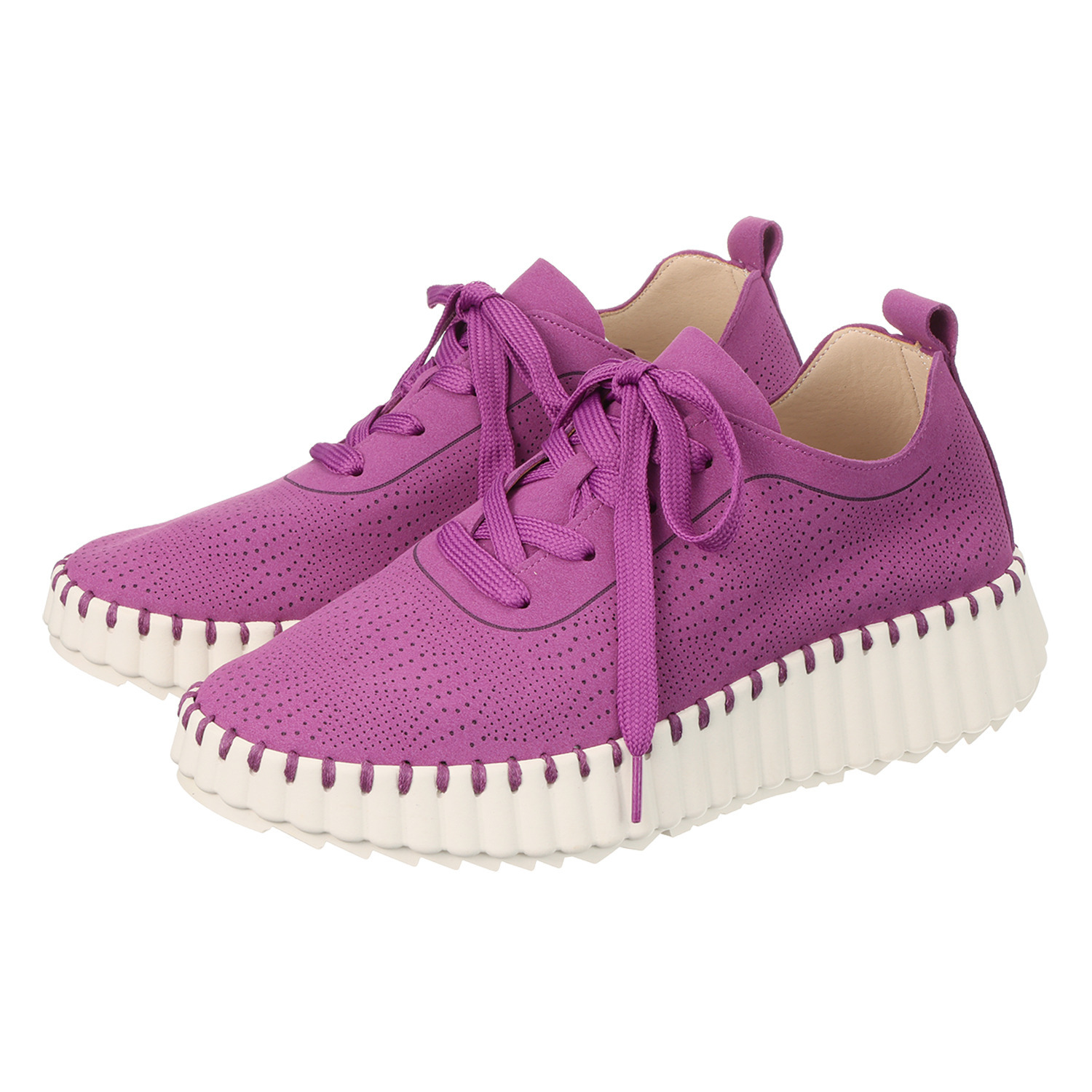 ミライアルキ 洗えて柔らか！ レースアップ 厚底コンフォートシューズ