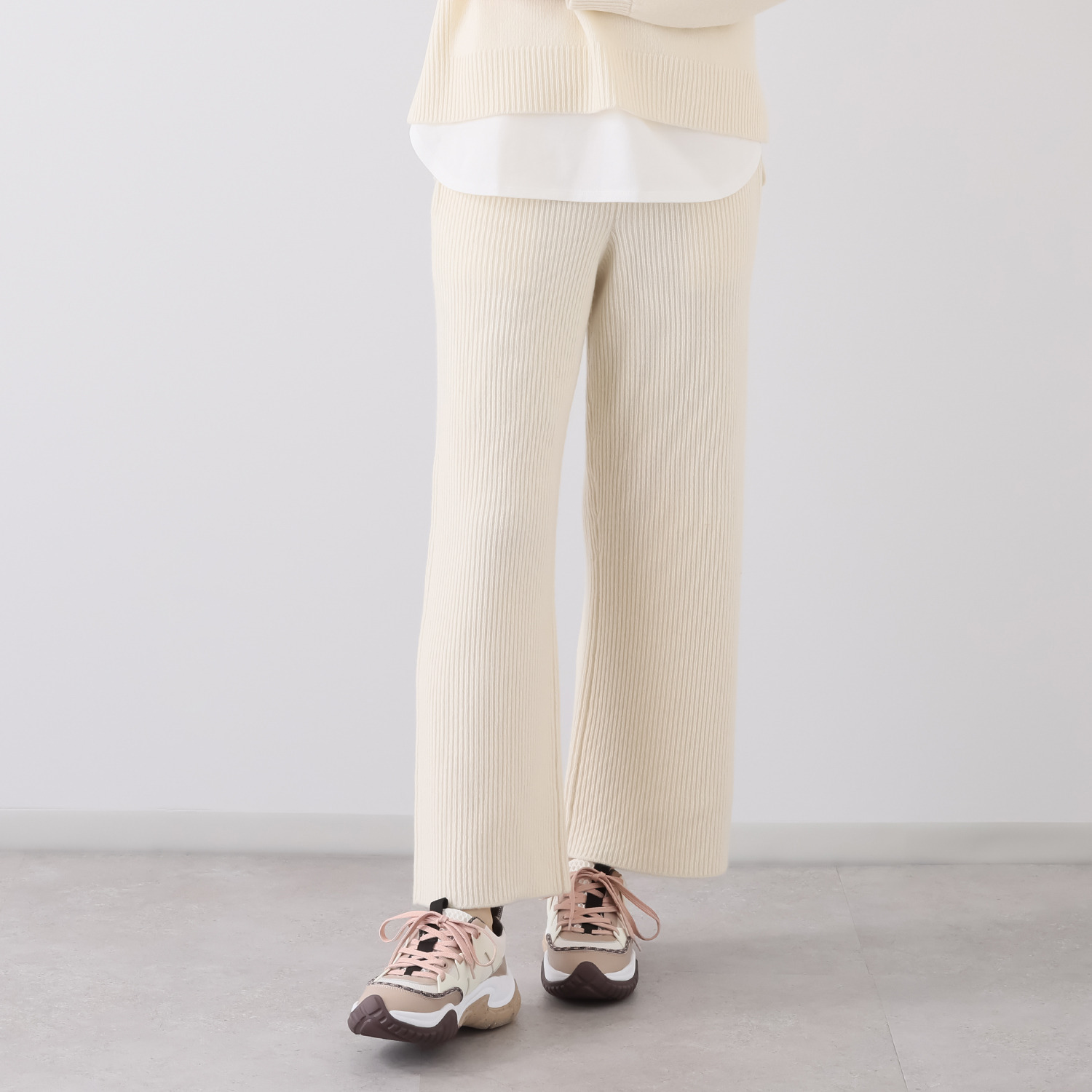 ドゥロワー Drawer ドゥロワー ウールカシミヤミラノ編みニットパンツ