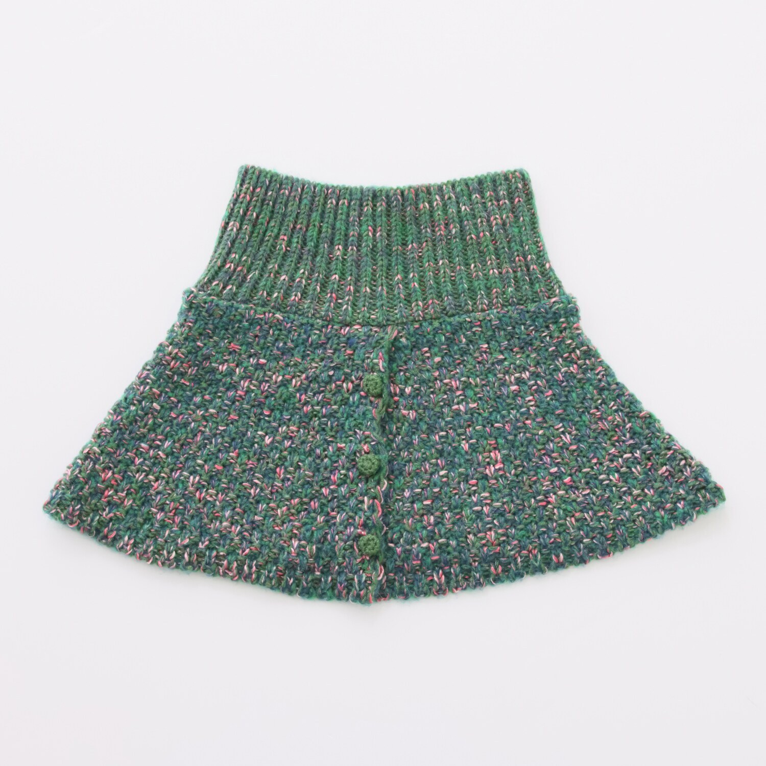 ベル・モード ミックスニット ボタン付きスヌード