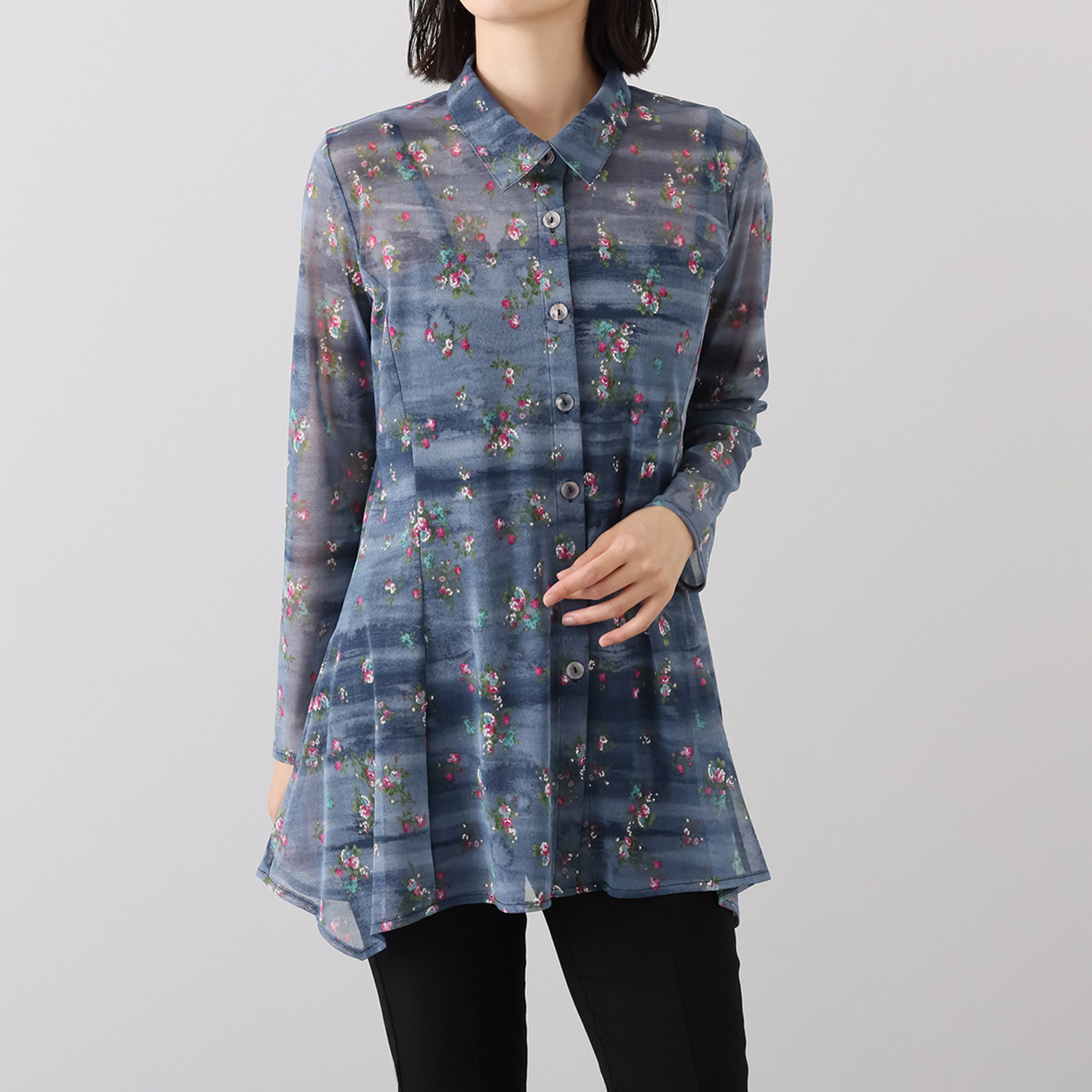 ダジュール パワーネット プリントブラウス