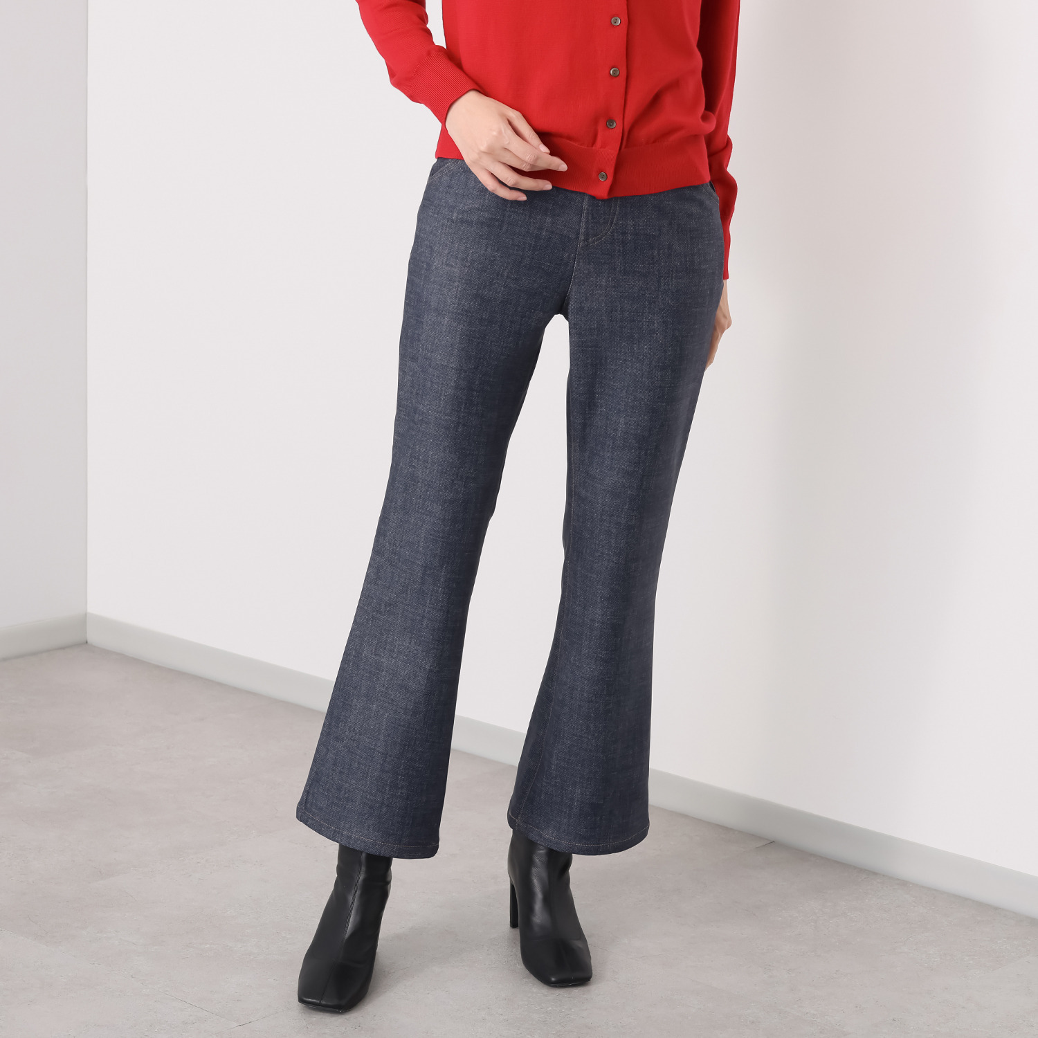 ニーイチマル　ボブソン ハイテンション 裏起毛ベルボトムパンツ