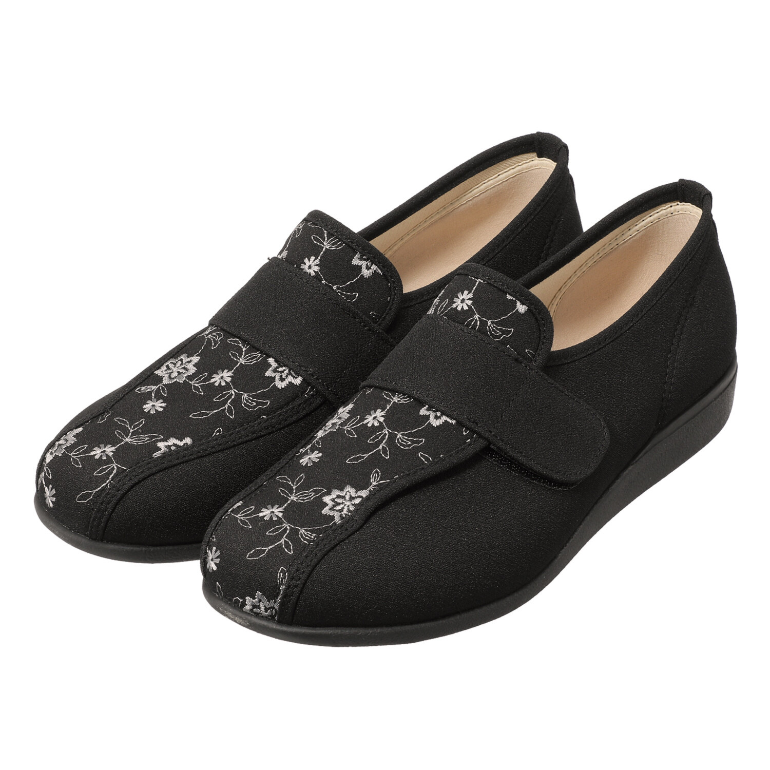 快歩主義 軽量＆脱ぎ履きラクラク！ 小花柄ベルトシューズ ＜レディース＞