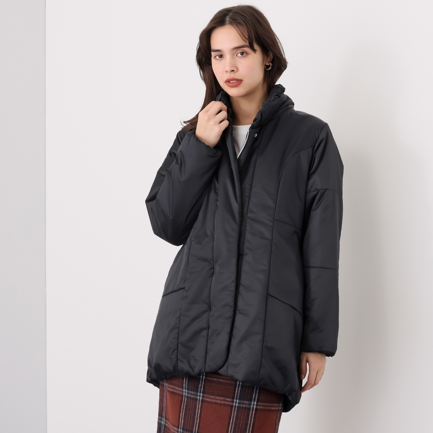 サーモア 首元も暖かい ボリュームカラーコート