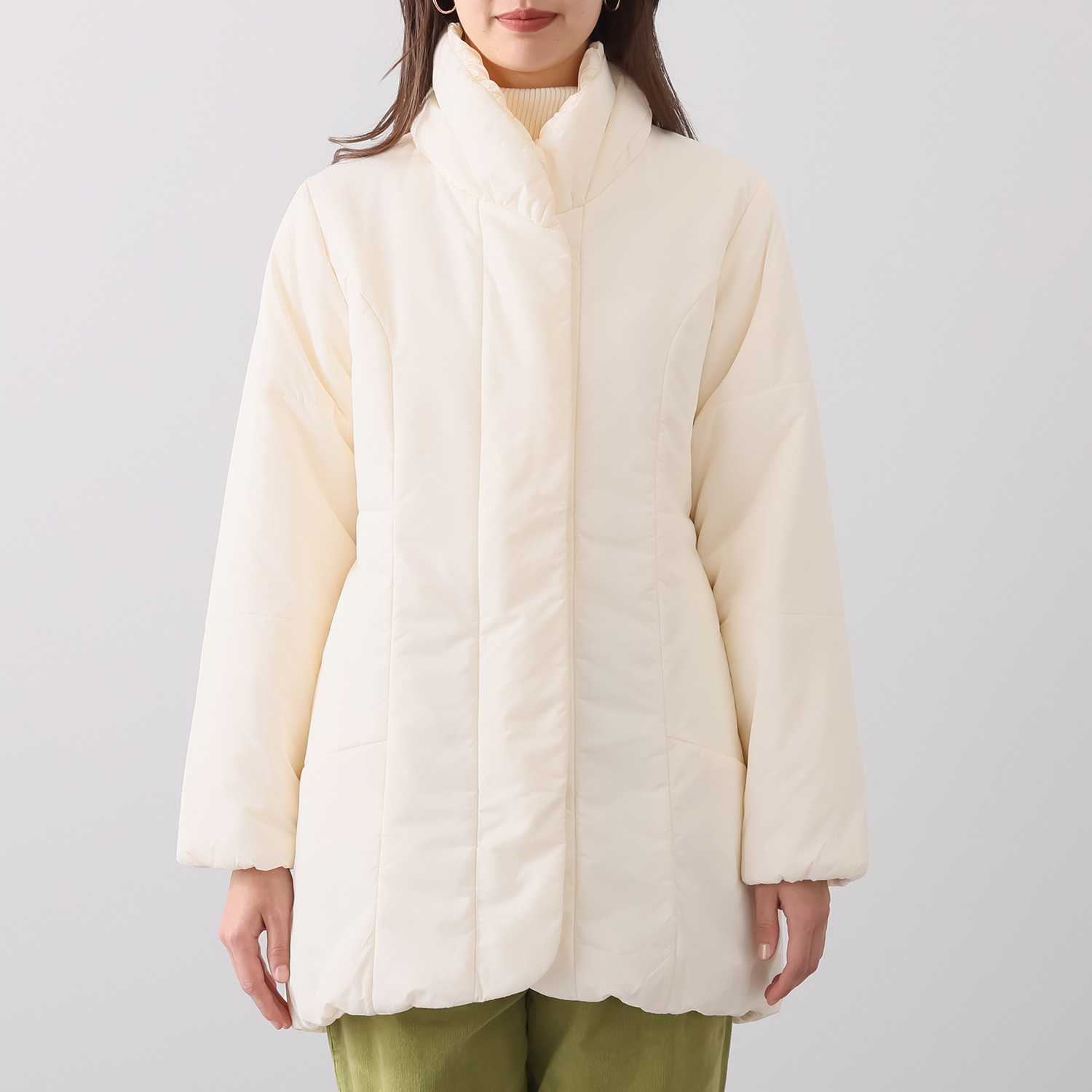 サーモア 首元も暖かい ボリュームカラーコート