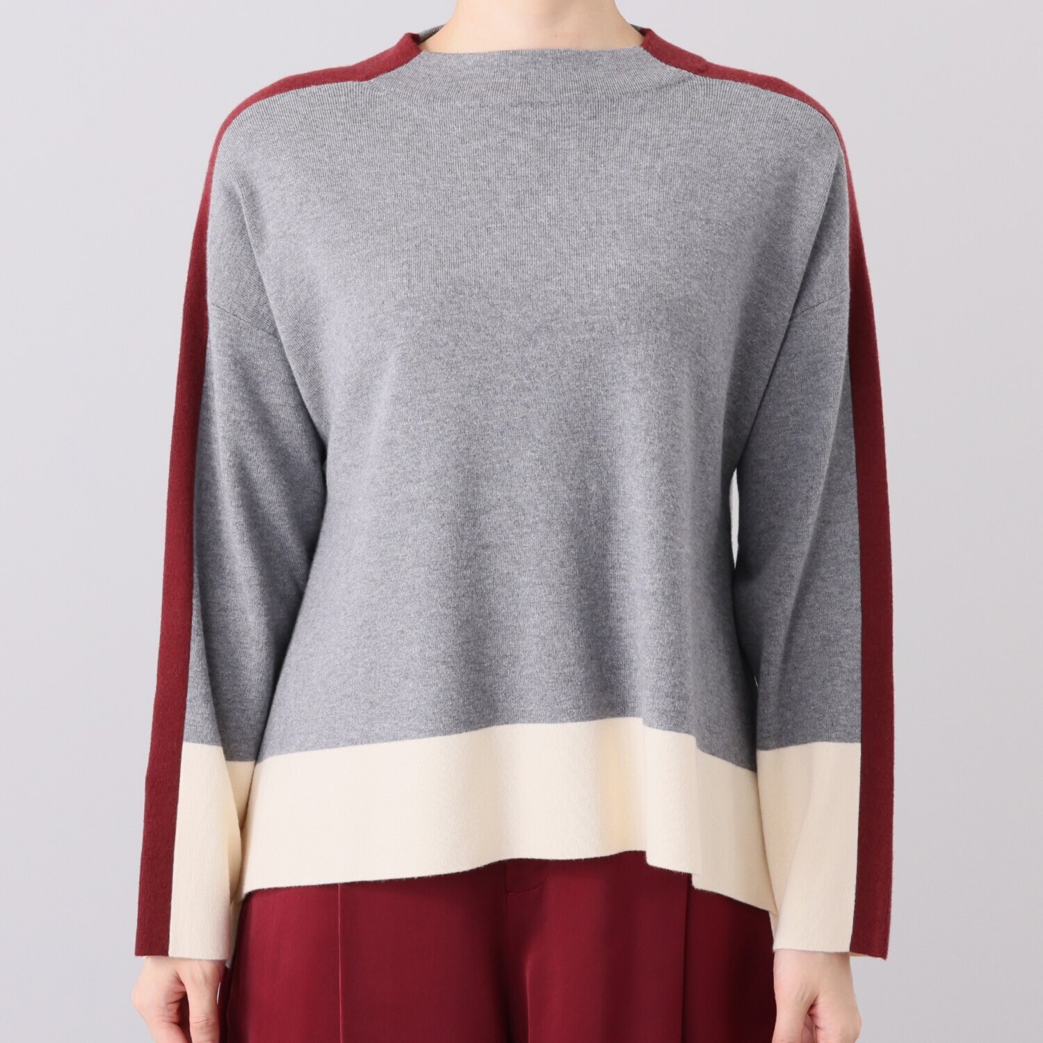 マチュート センスの見せ所 配色ニットプルオーバー