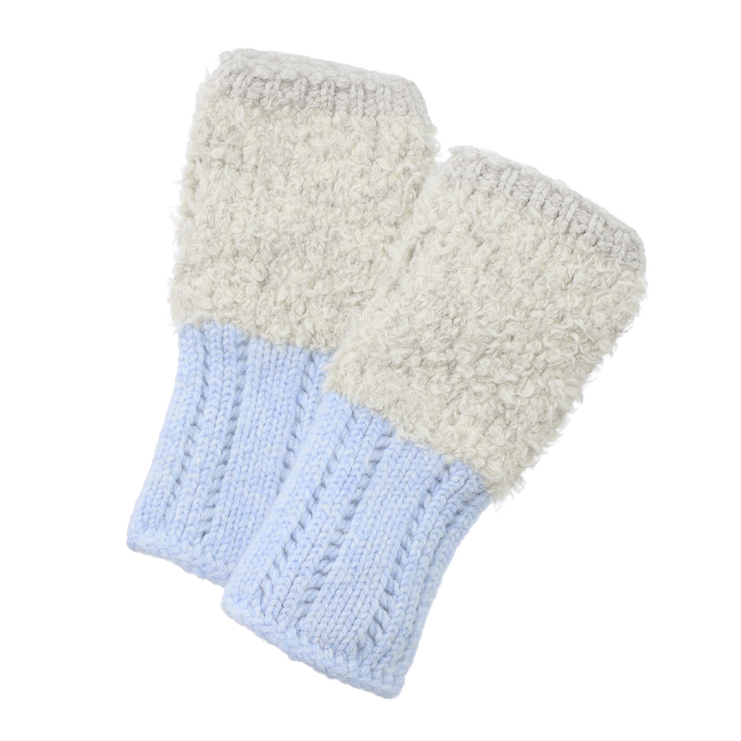 ベル・モード 日本製 タスマニアラムウール混 ファー加工アクセント アームウォーマー