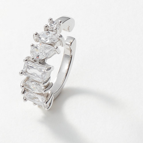 マダムヒロコ CZ ファンシーカットミックス イヤーカフ＜片側用