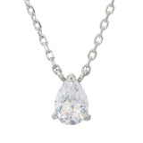 ステングレイス サージカルステンレス プレシオサ社製ＣＺ ペアシェイプ ソリティアネックレス