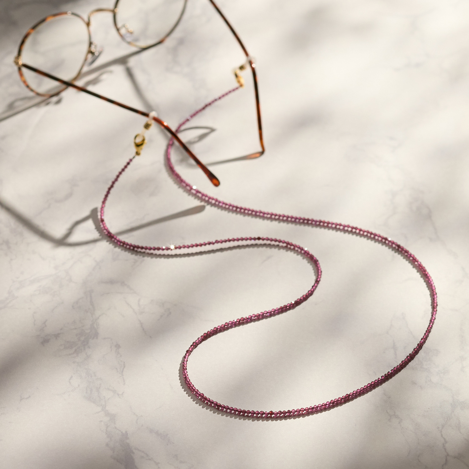 インプレスミー 上質な輝き ガーネット グラスホルダー兼 ロングネックレス