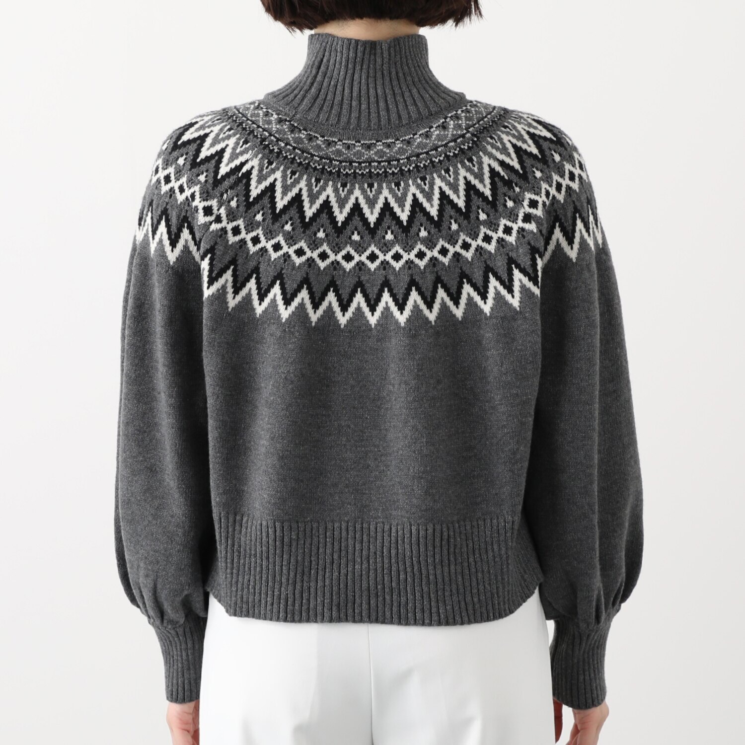 ボン・サンス ノルディック柄 ニットプルオーバー