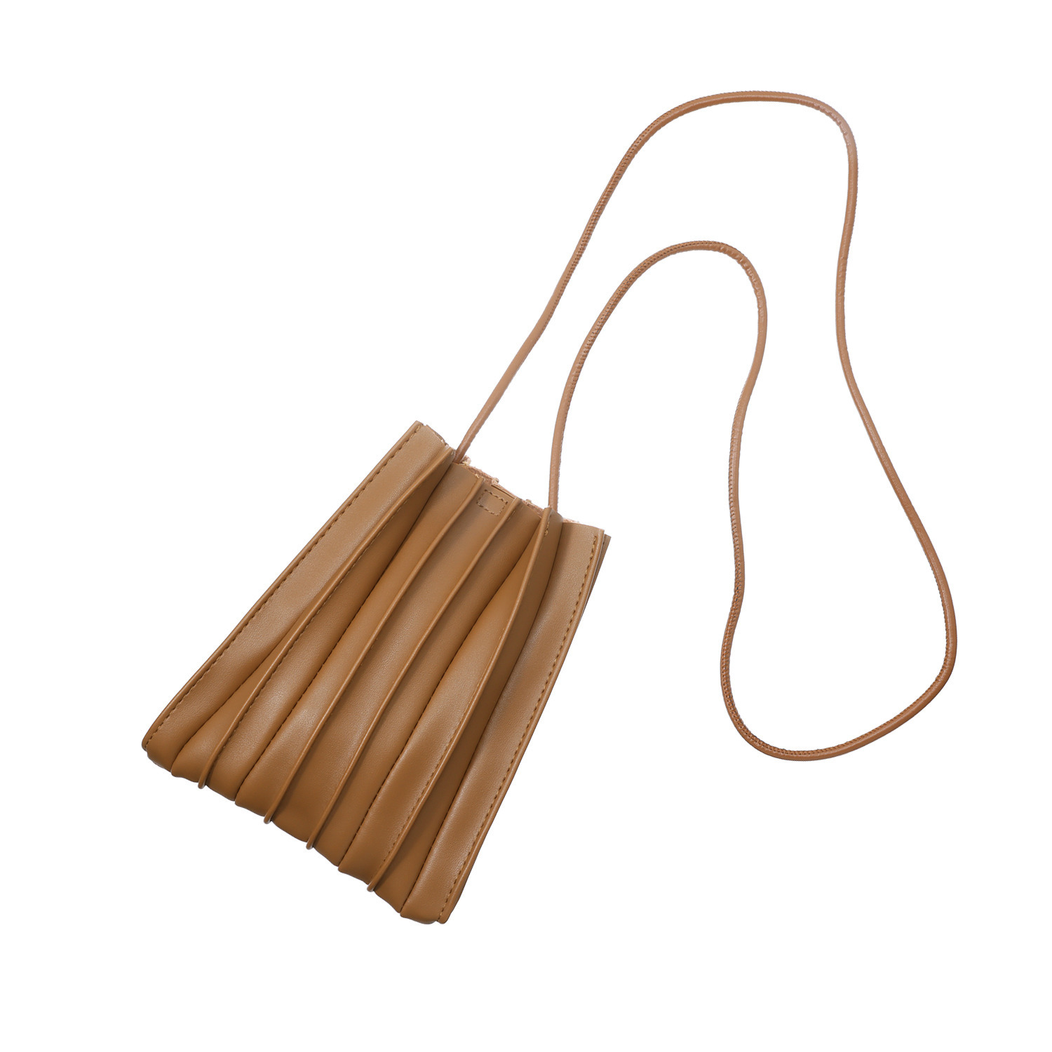 モーヴ 長財布も入る プリーツ ミニショルダーバッグ