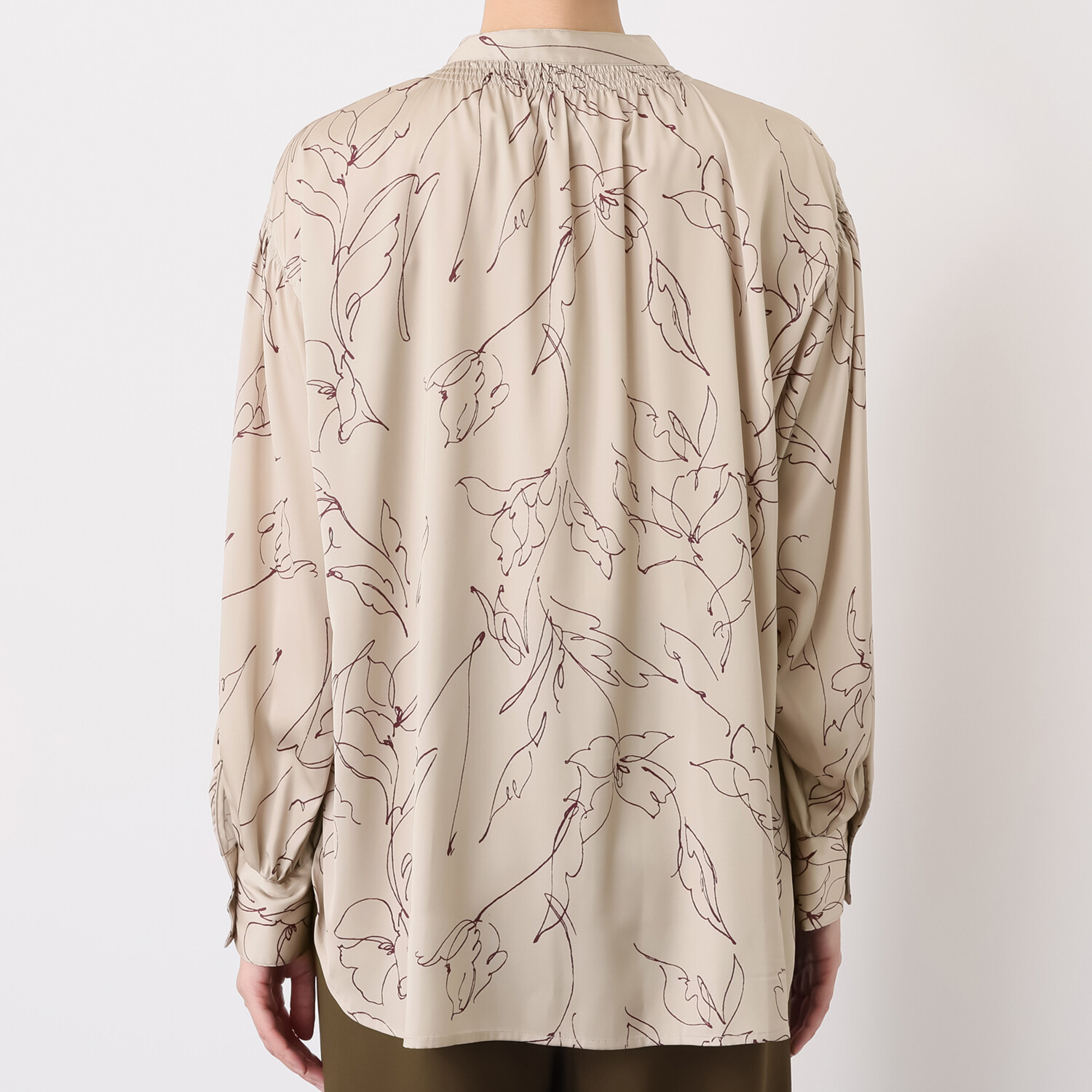 ダジュール 手描き風 プリントブラウス