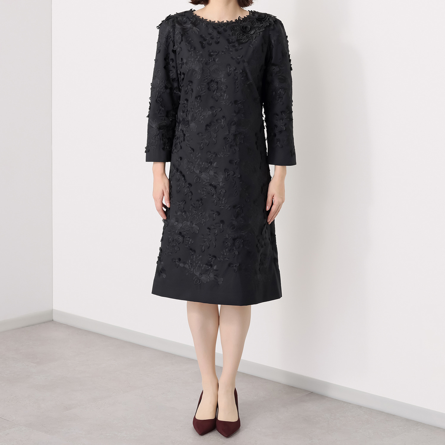 クリス・セリーン 総立体刺しゅう 贅沢Aラインワンピース- ショップ