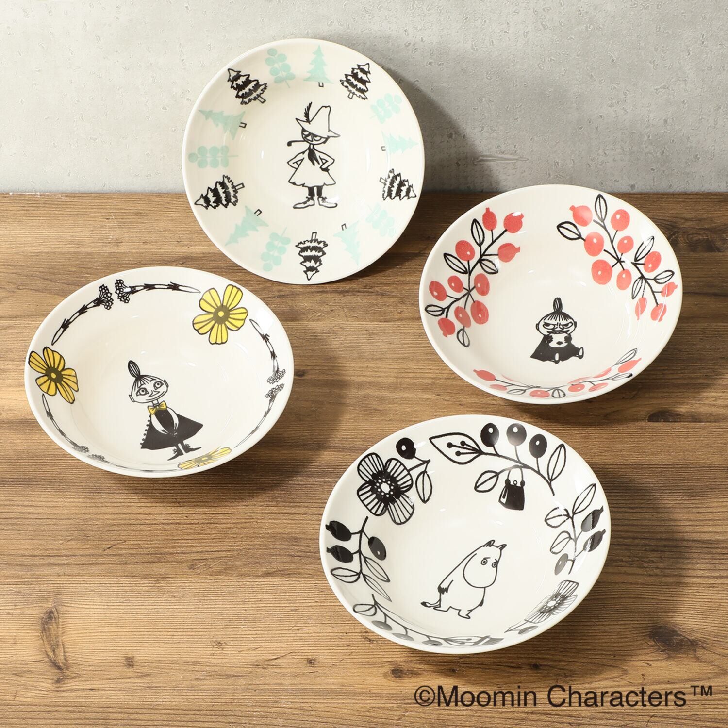 ムーミン ムーミンバレーシリーズ 日本製 ボウル４枚セット１６ｃｍ