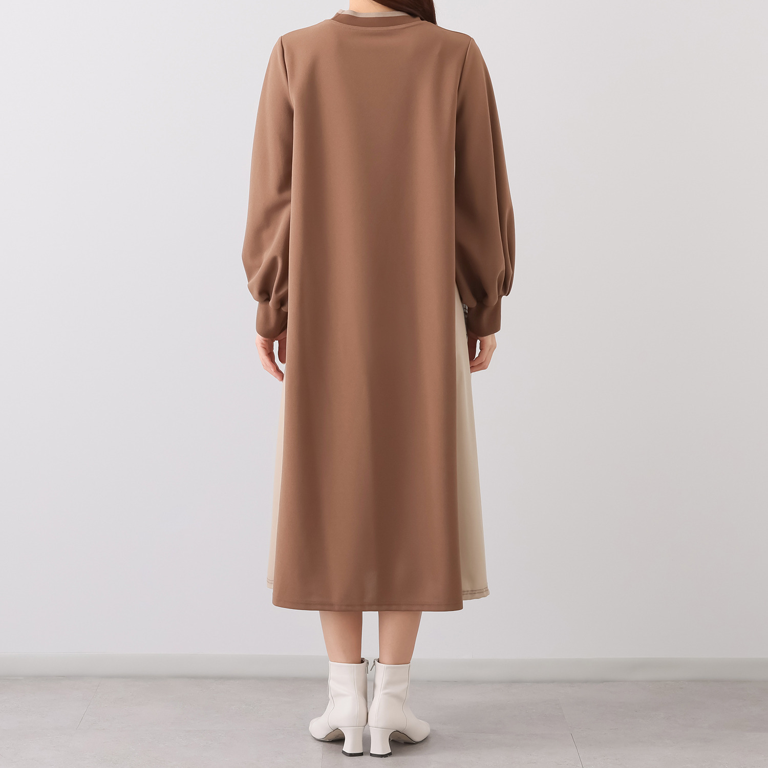 スタイル・ラヴィー モールチェック アクセント ワンピース