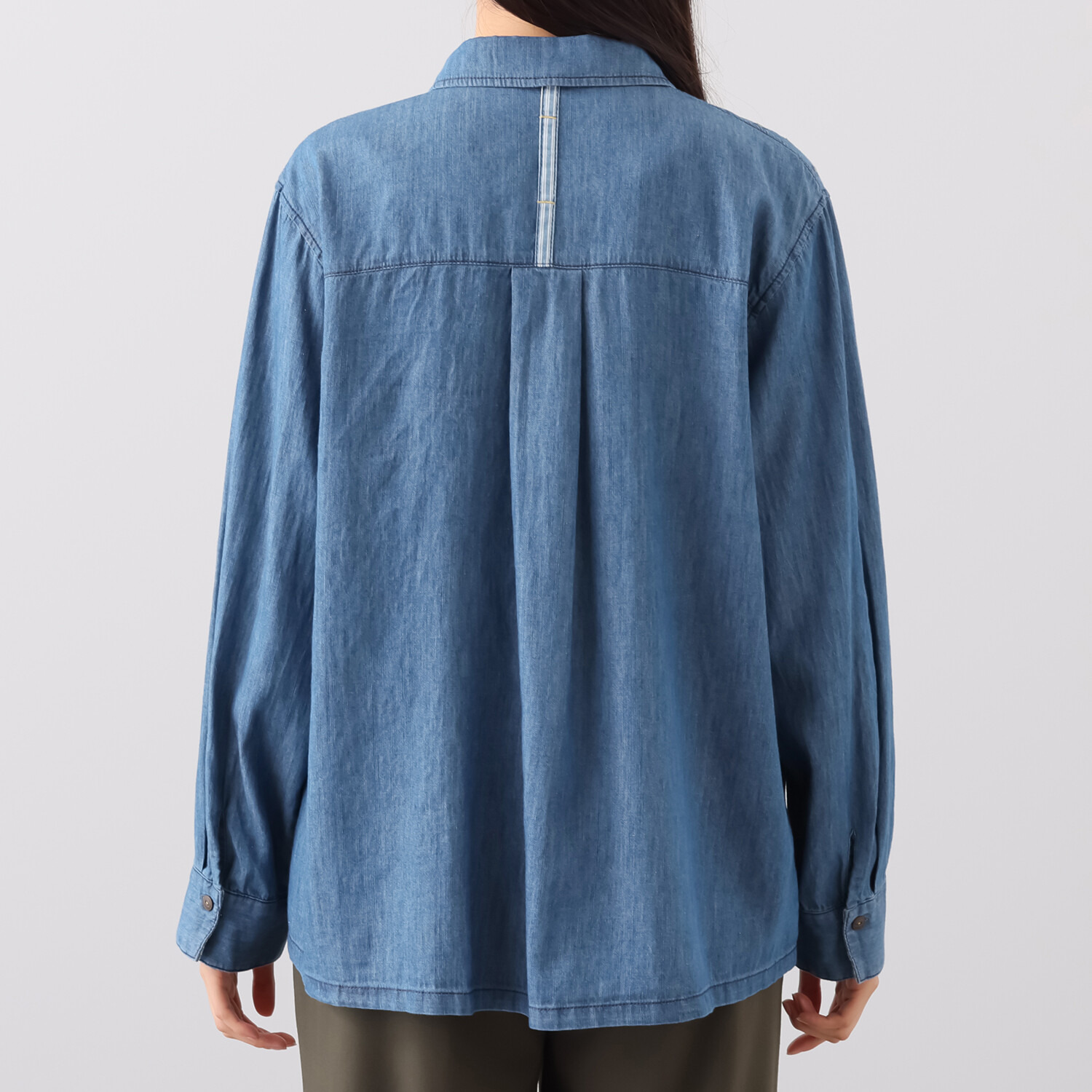 ダジュール フラワー刺しゅう デニムブラウス