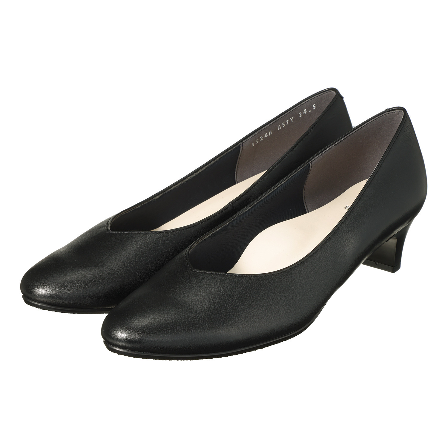 ビューフィット 日本製 脚を美しく魅せる！ 牛革・ゆったり３Ｅ アイコンパンプス