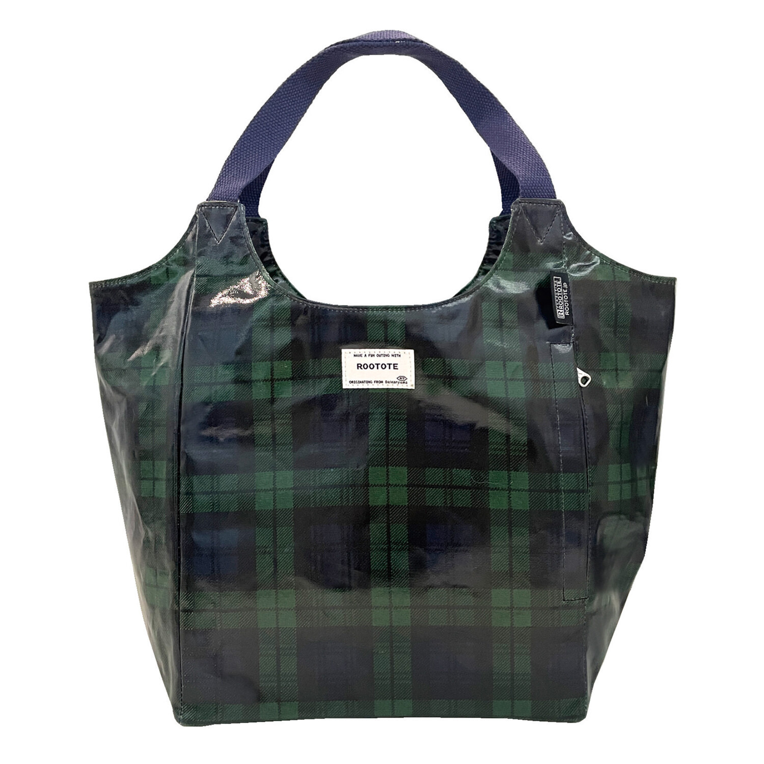 ルートート 肩掛けしやすい ラウンド ラミネートトートバッグ