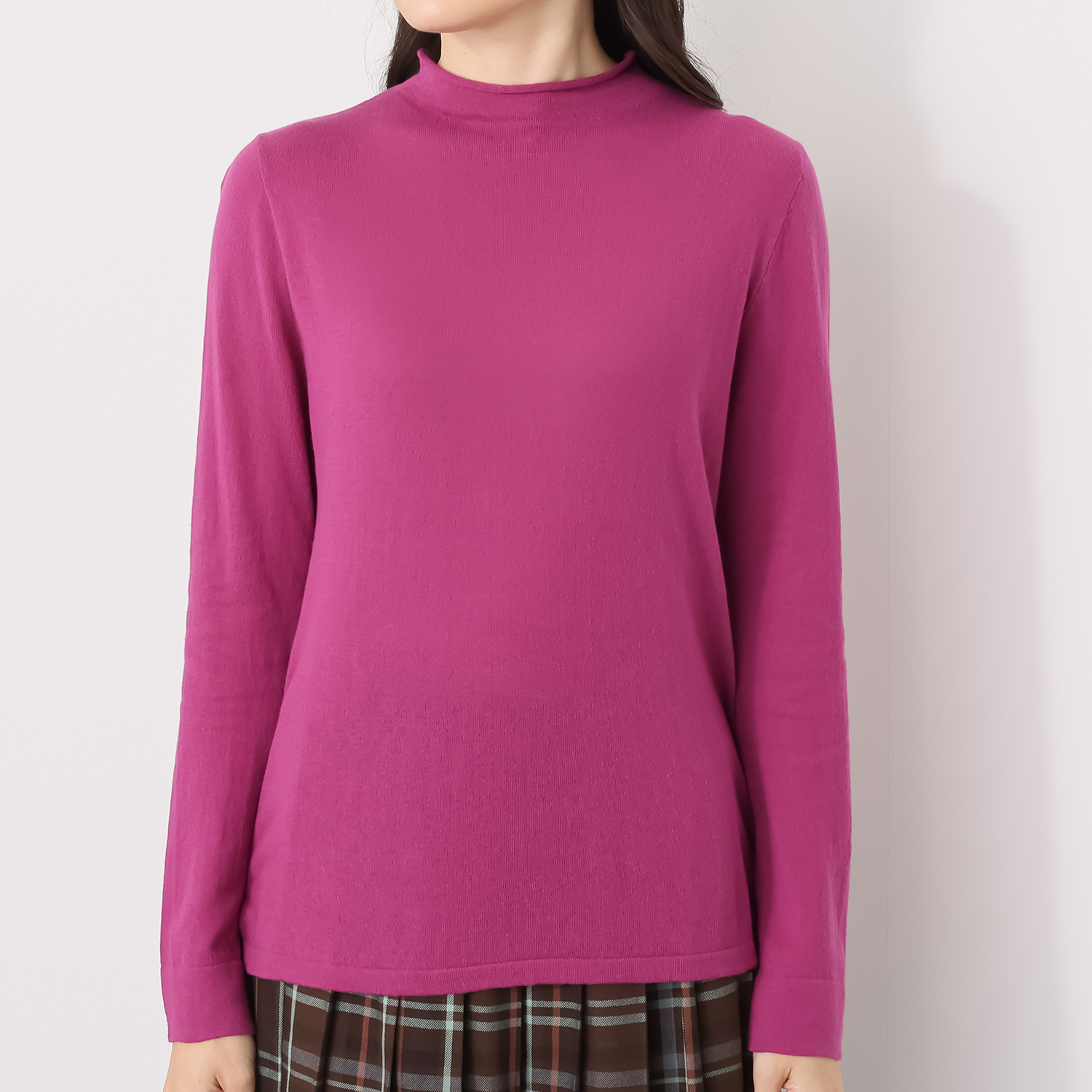 クレアデリス ふんわりマシュマロタッチ しなやかなストレッチ性 綿１００％ガーゼ ボトルネック ニットプルオーバー