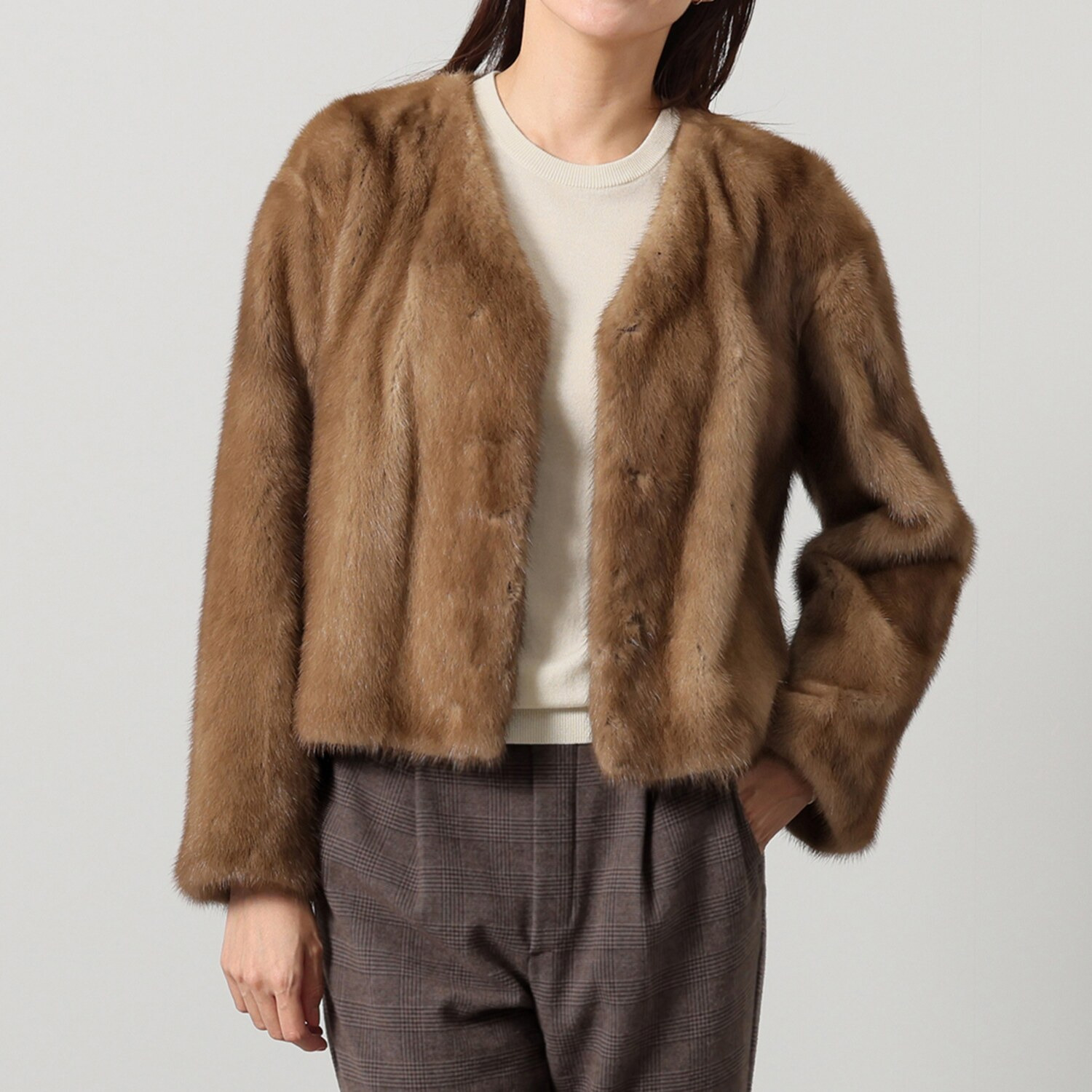 ミンクのコート ジャケット 大きいサイズ 3XL〜4L ミンクのコート