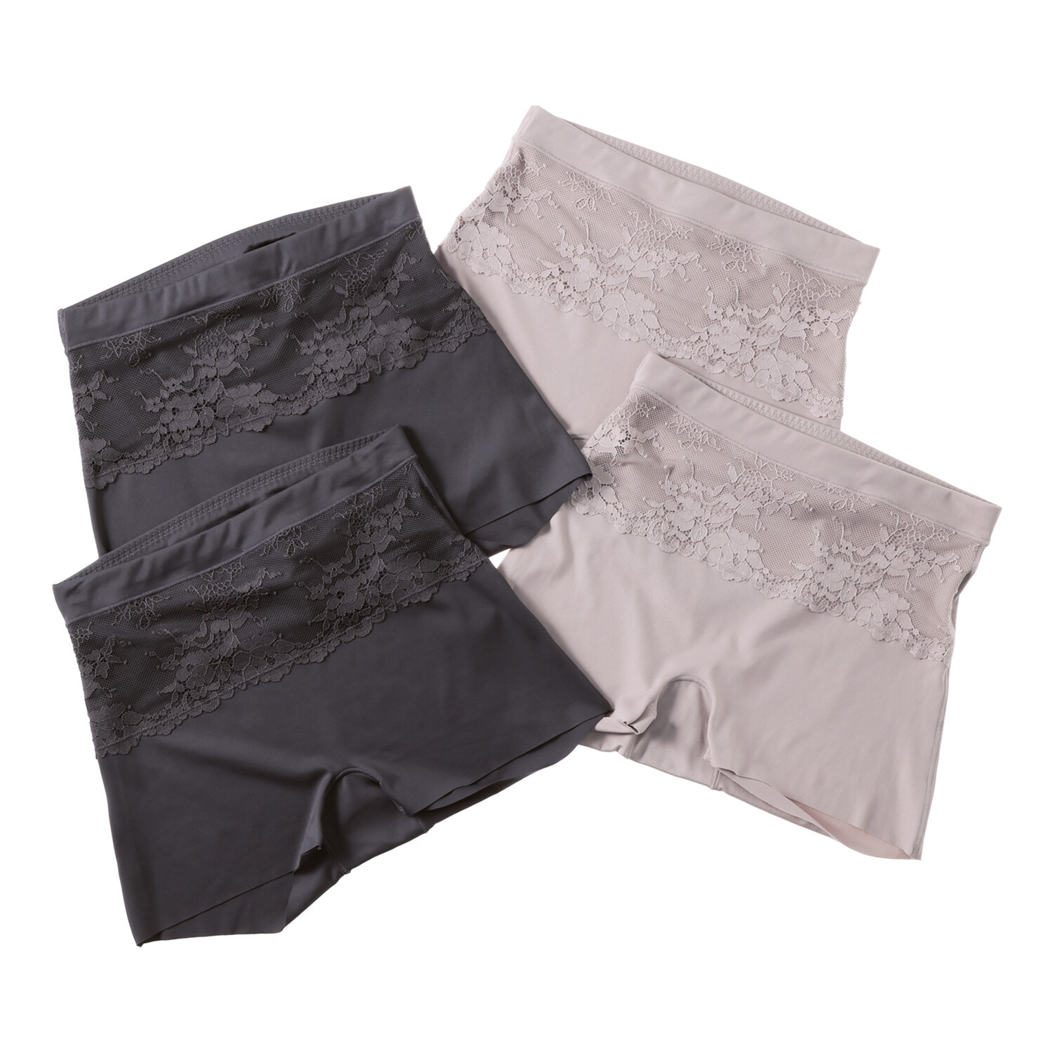 ジュエル パウダータッチの フリーカット素材 伸びて楽にはける 一分丈ショーツ ４枚セット