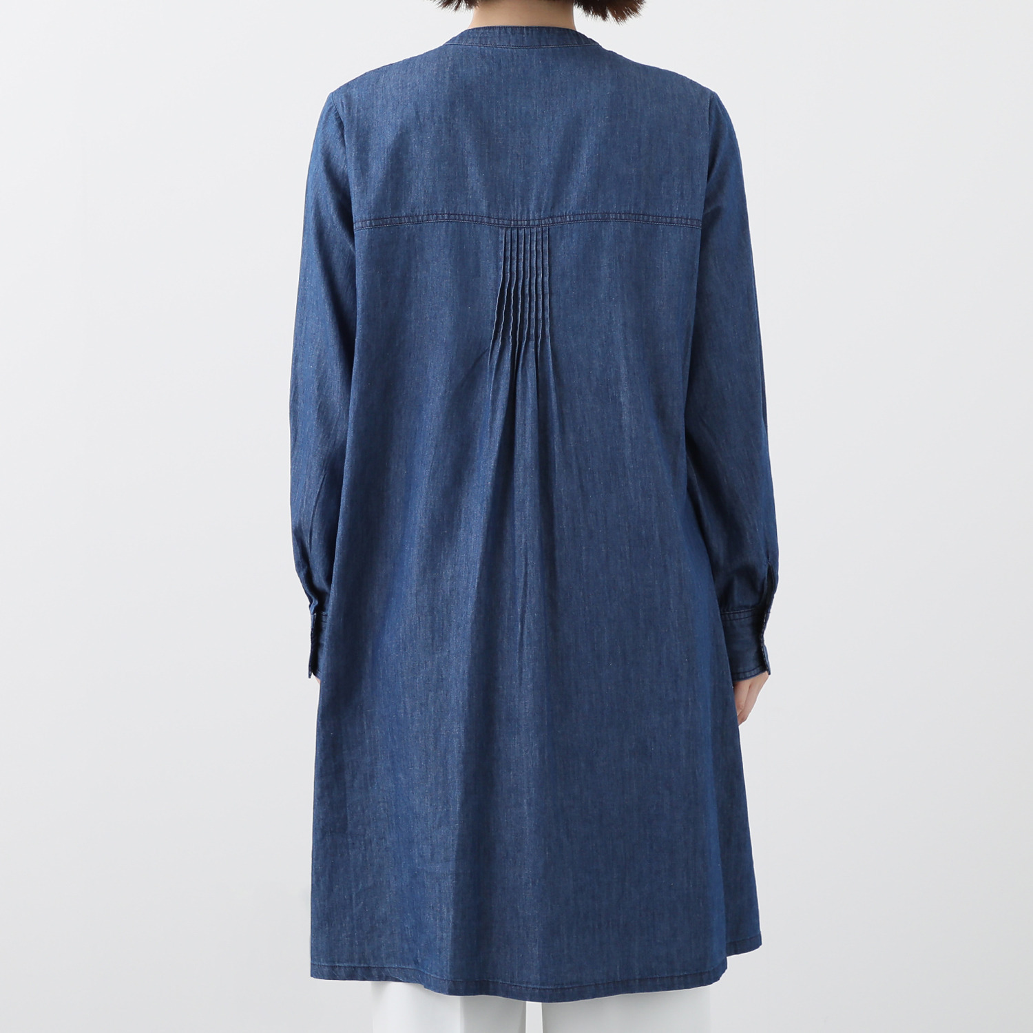 ダジュール ソフトデニム 刺しゅう切替 ブラウス