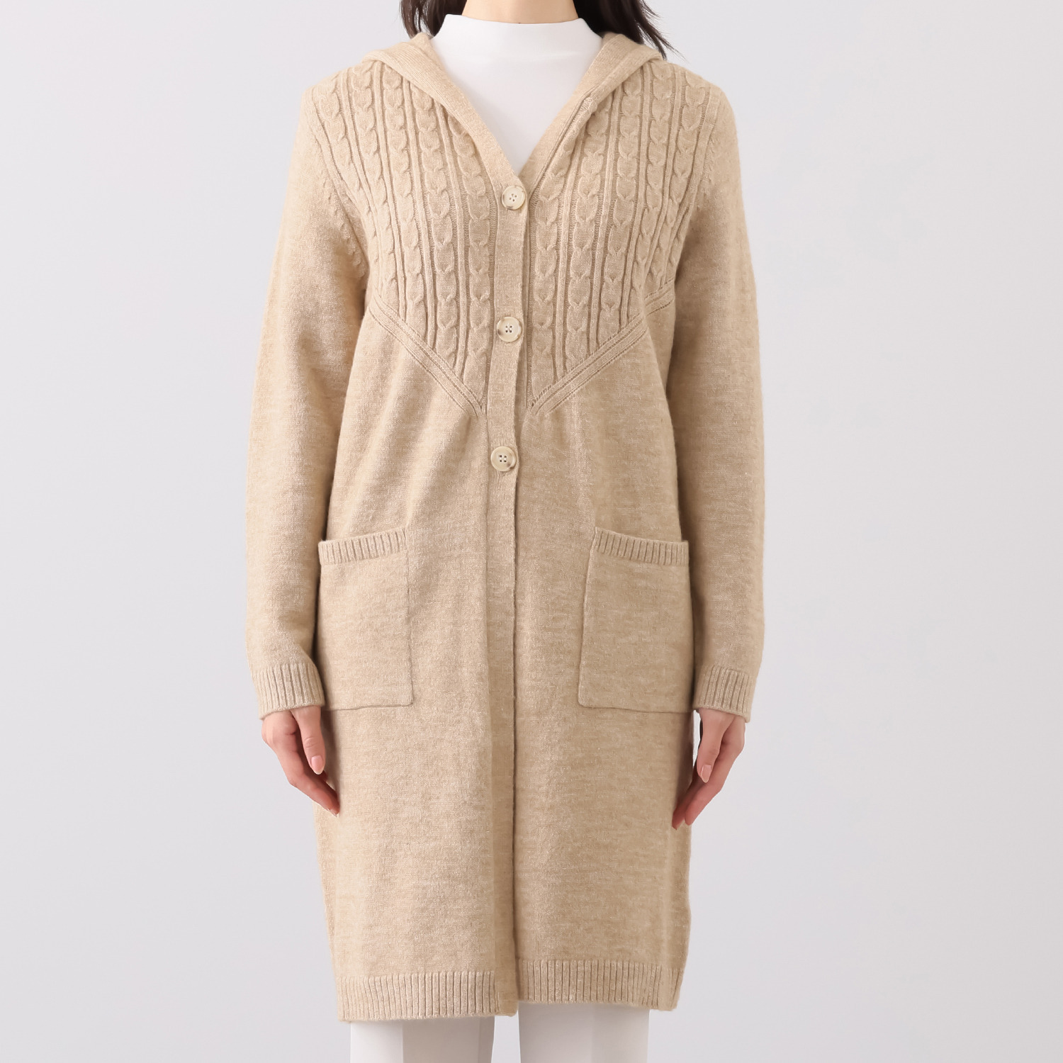 ダジュール フードデザイン ロングカーディガン