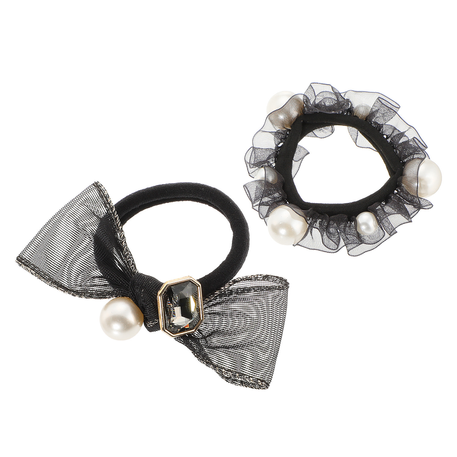 ビジュウ付 シュシュブレスレット ２本セット